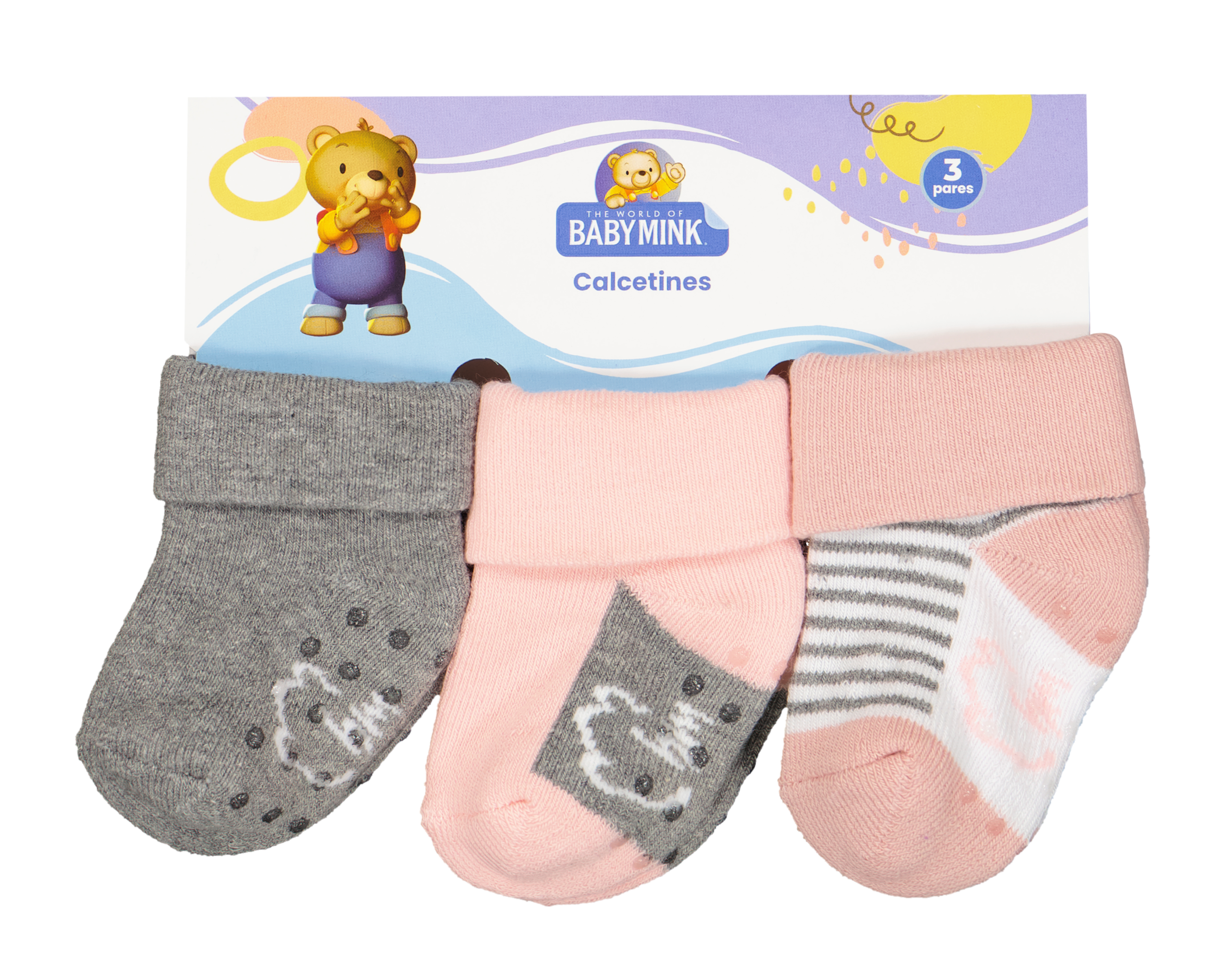 Foto 3 | Foto 3 | Calcetas Baby Mink para Bebé Niña 3 Pares