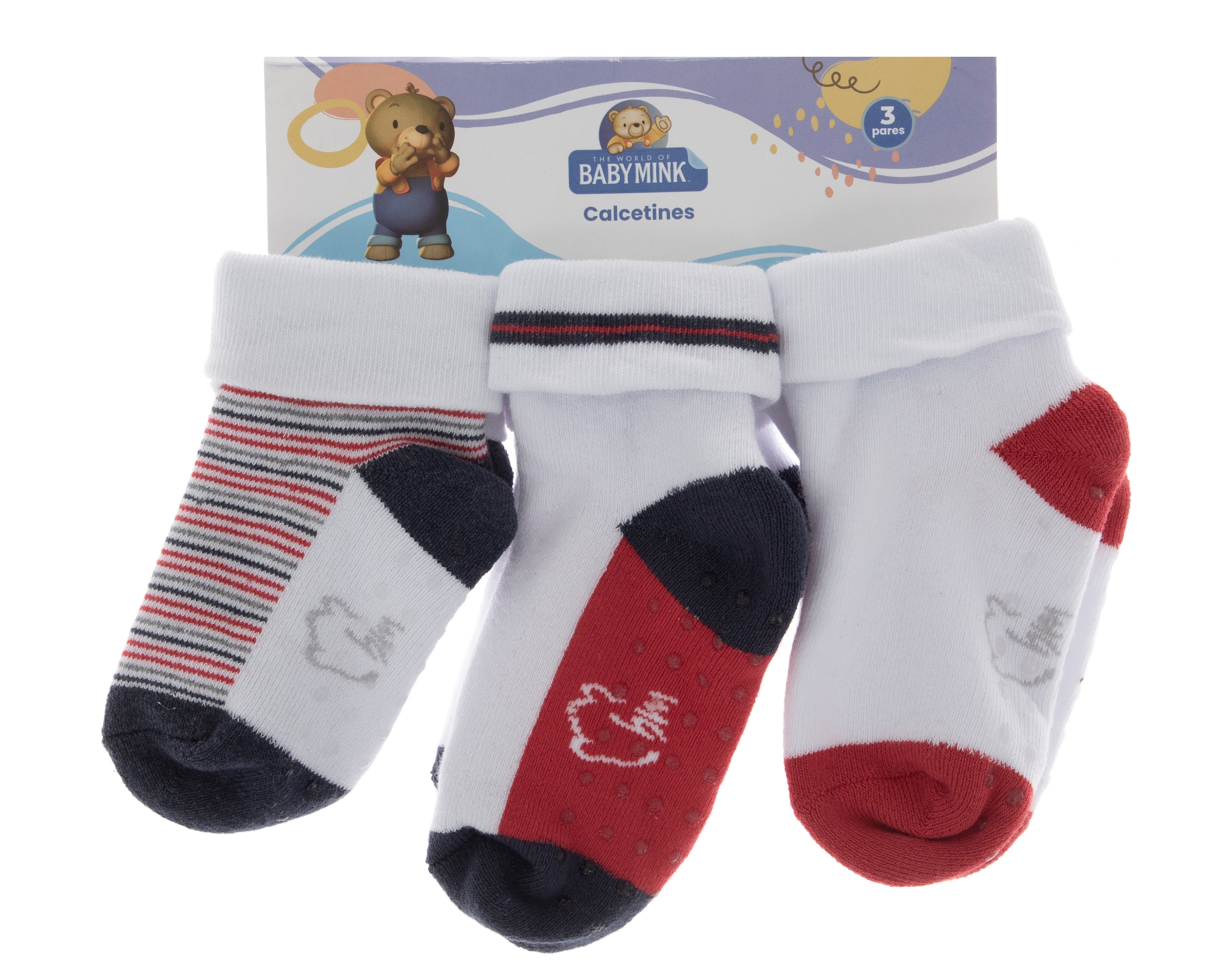 Foto 3 | Foto 3 | Calcetines para Bebé Niño Baby Mink 3 Piezas