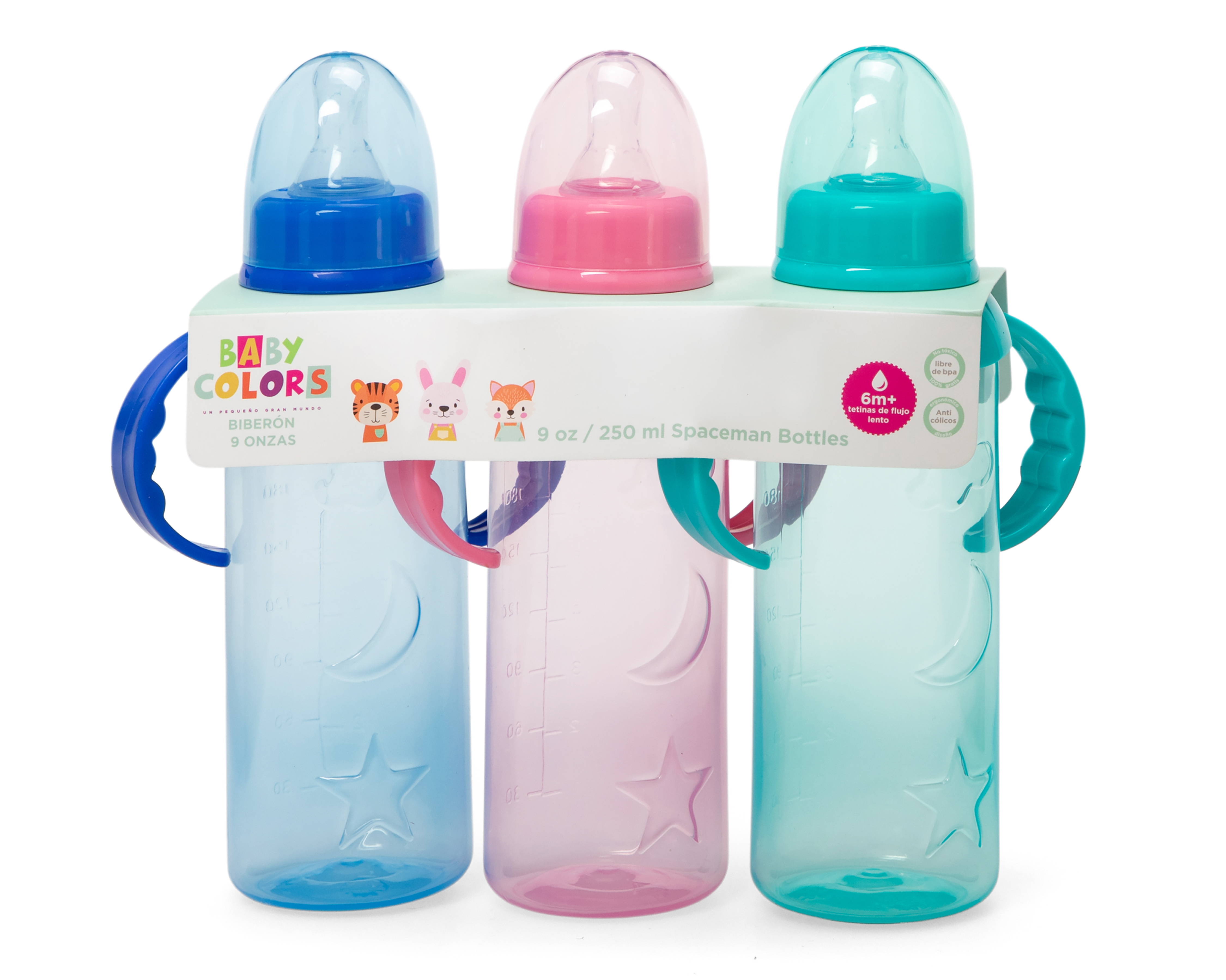 Foto 5 | Foto 5 | Biberón Baby Colors Tetina de Flujo Lento 3 Piezas