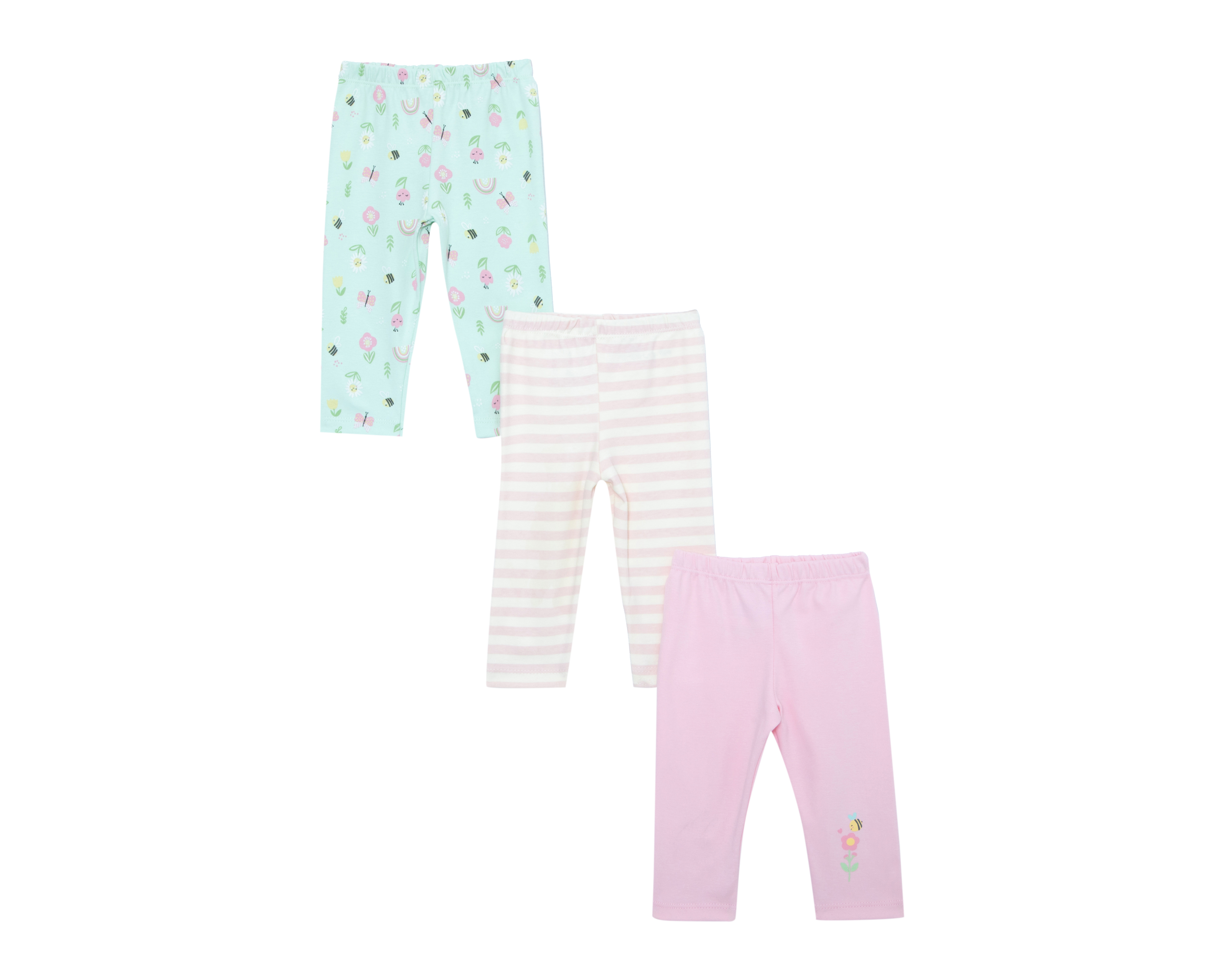 Foto 1 | Foto 1 | Leggings para Bebé Niña Baby Colors de Algodón Liso 3 Piezas