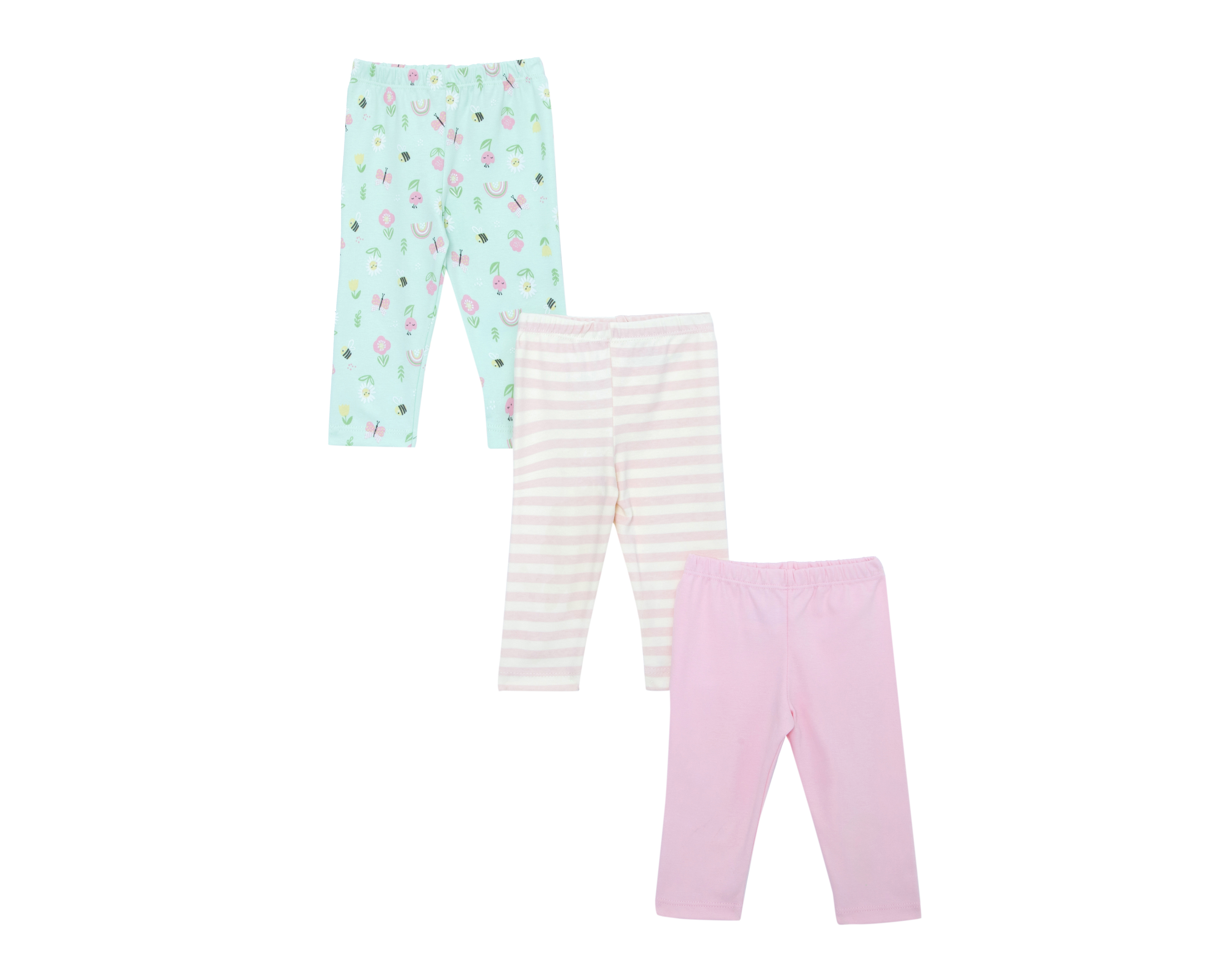 Foto 3 pulgar | Foto 2 | Leggings para Bebé Niña Baby Colors de Algodón Liso 3 Piezas