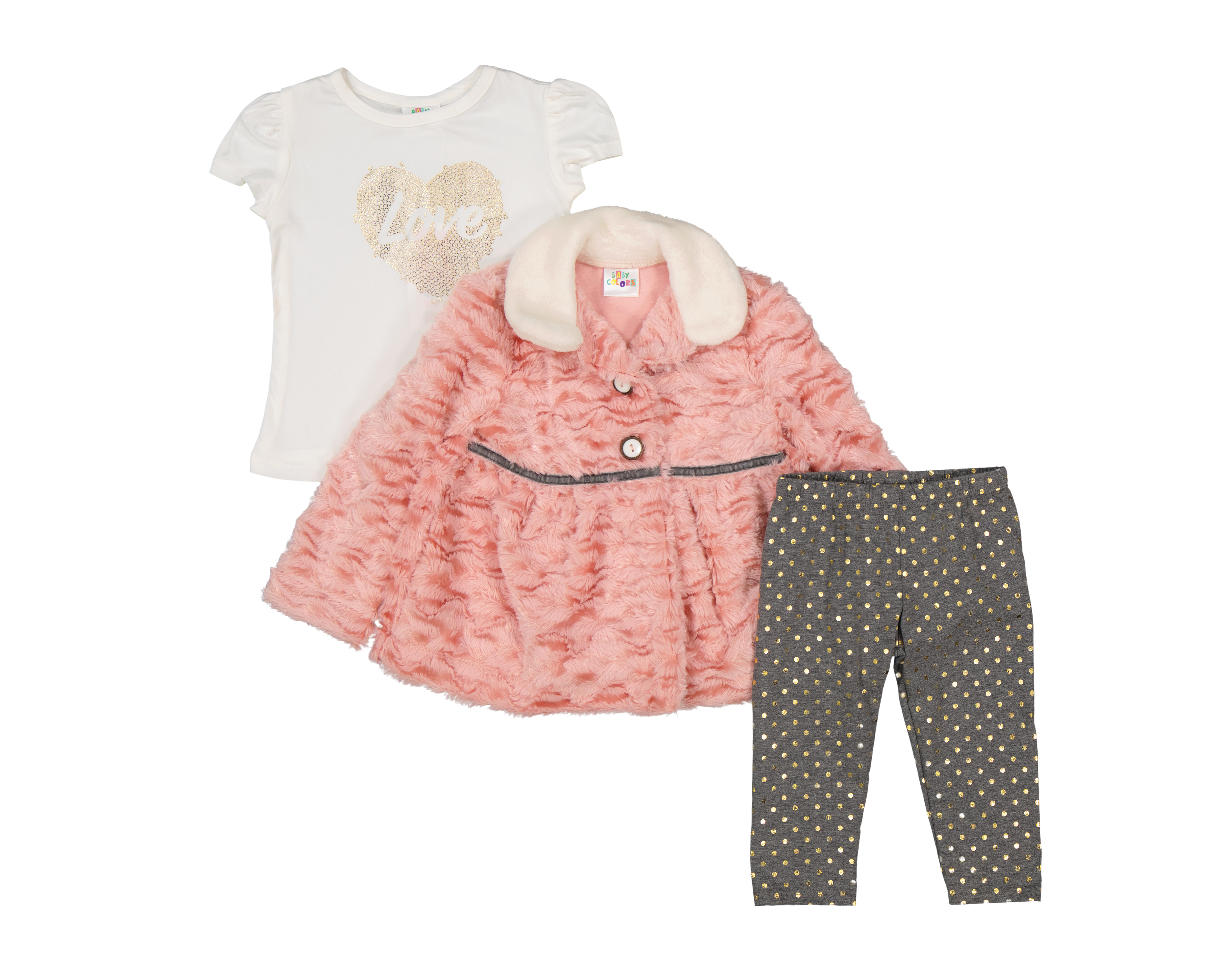 Conjunto de Algodón para Bebé Niña Baby Colors 3 Piezas