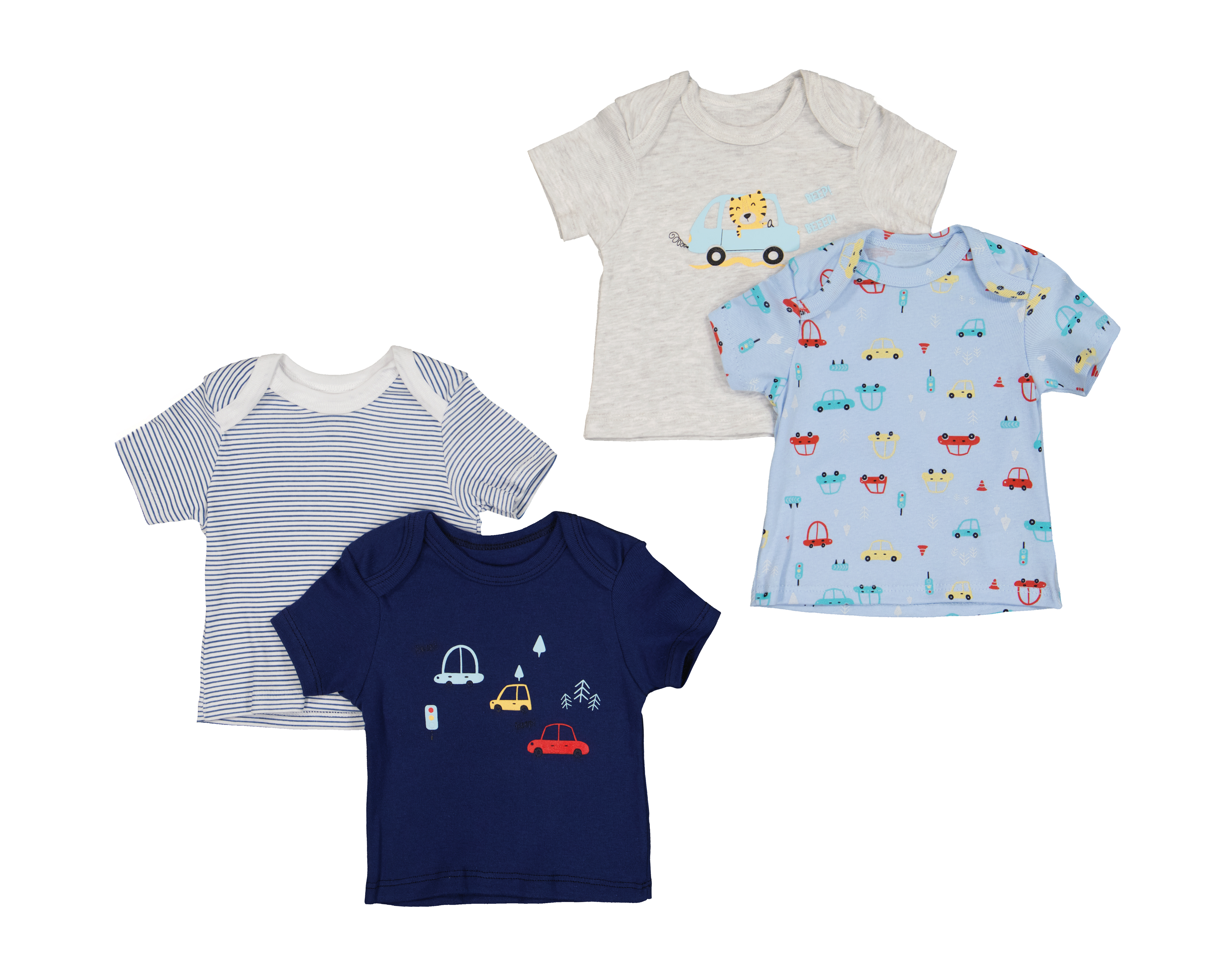 Camiseta Interior Baby Colors para Bebé Niño 4 Piezas