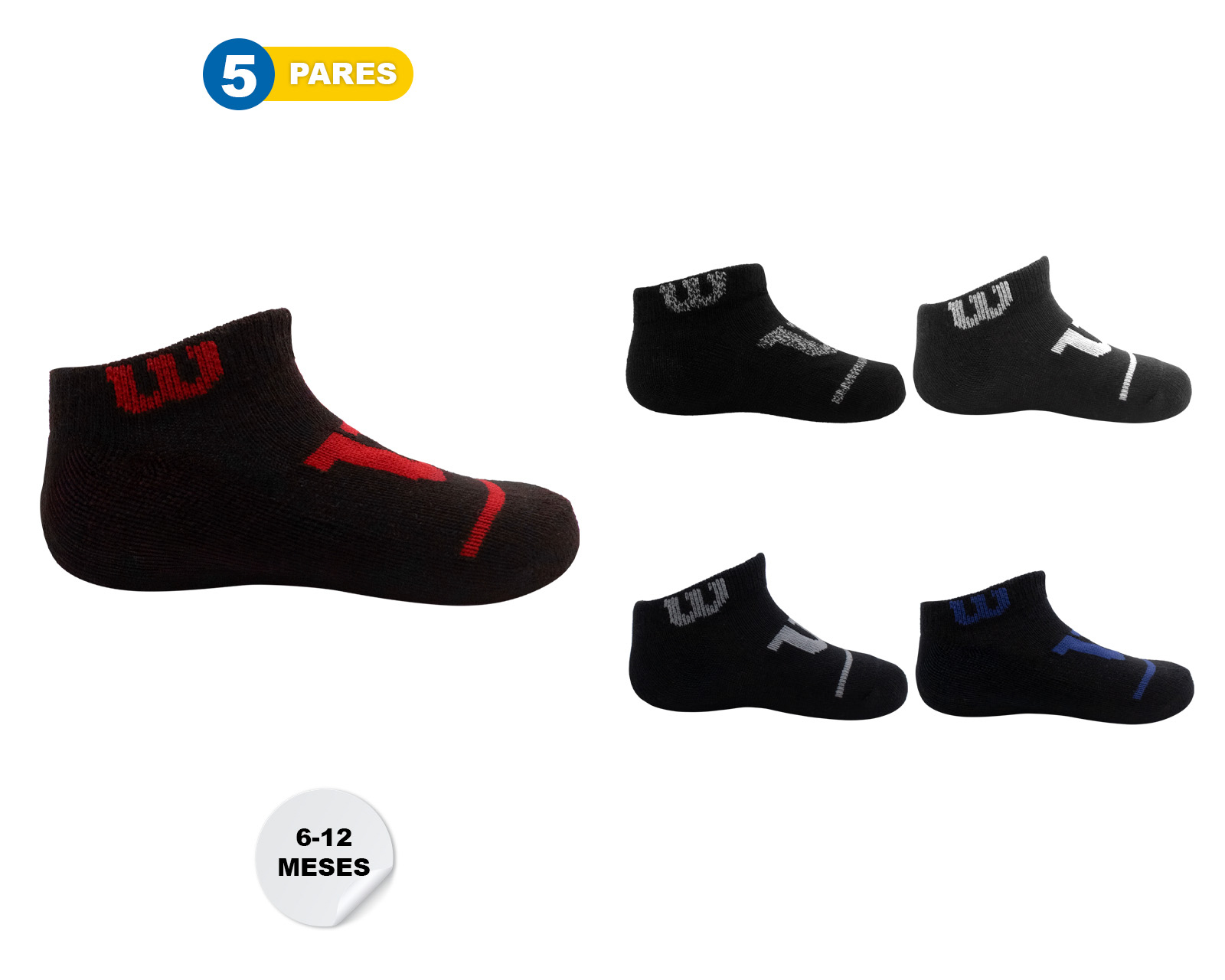 Foto 4 | Foto 4 | Calcetines Wilson para Bebé Niño 5 Pares