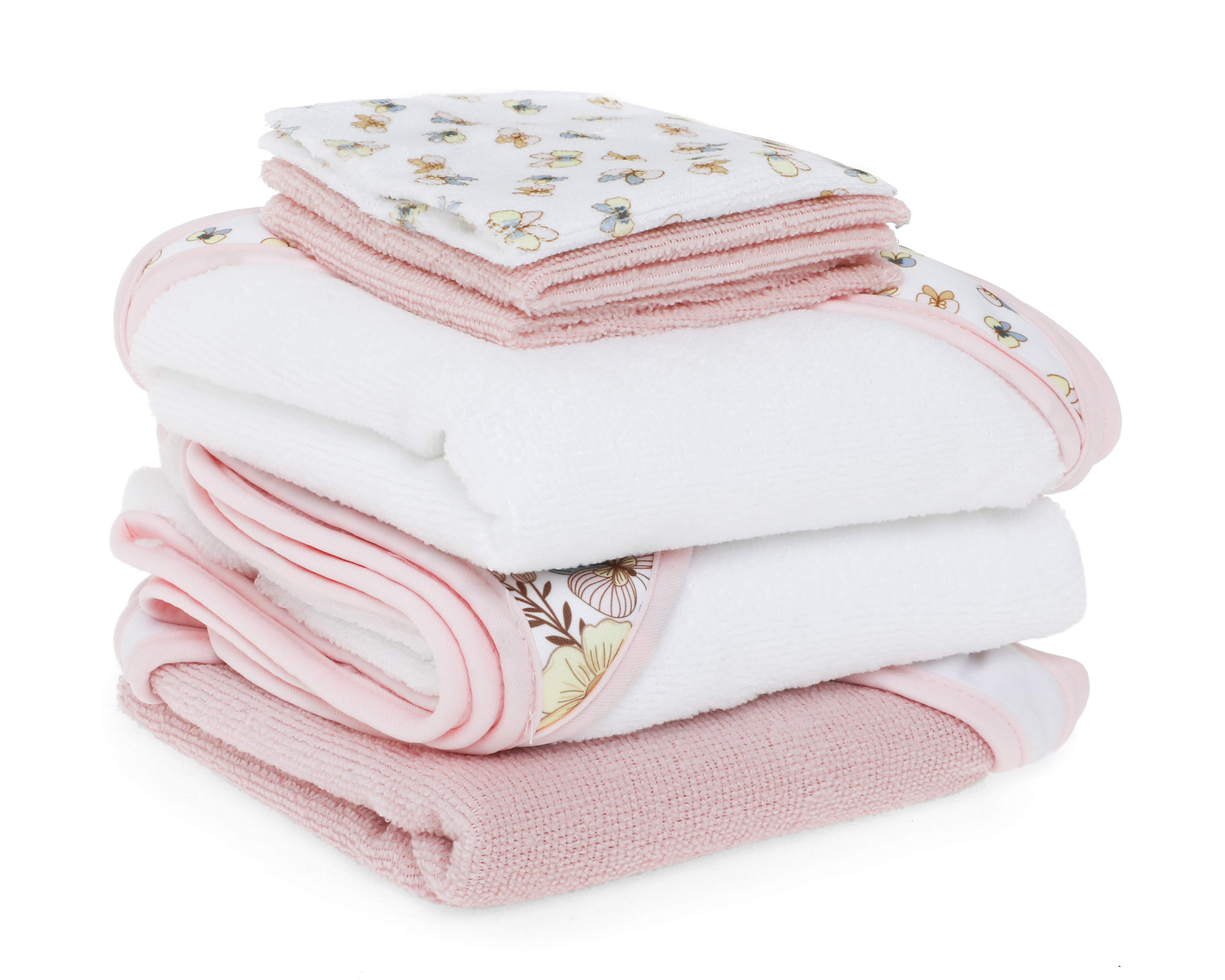 Toalla con Capucha para Bebé Niña Dreamgro Rosa 6 Piezas