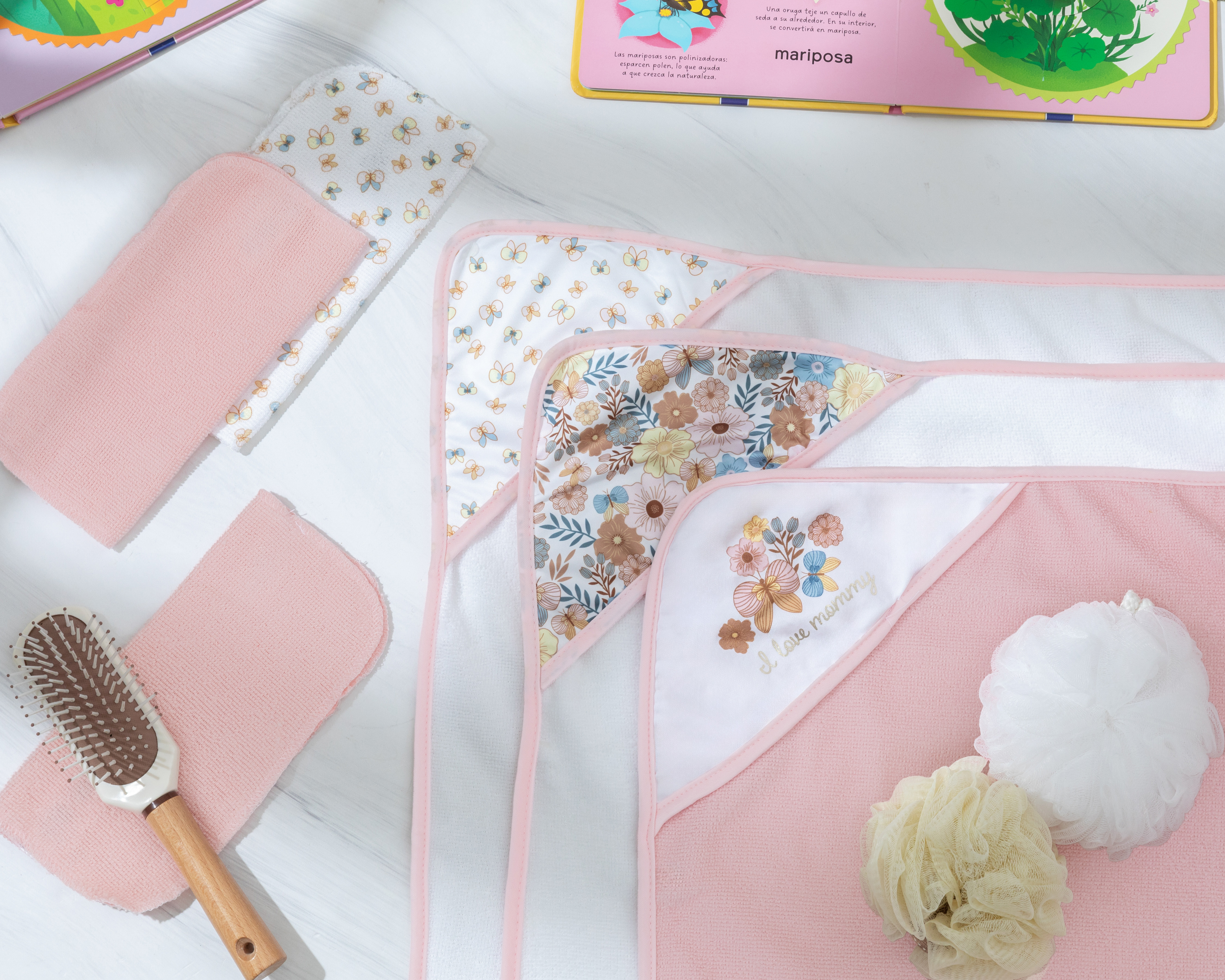 Foto 6 | Foto 6 | Toalla con Capucha para Bebé Niña Dreamgro Rosa 6 Piezas