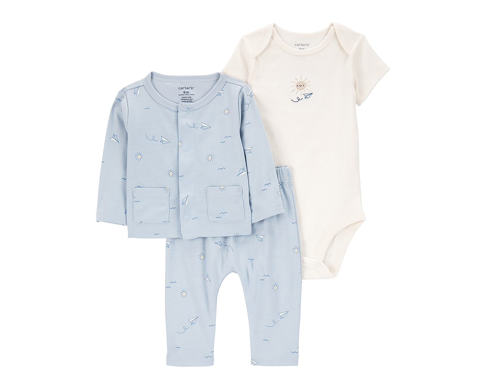Foto 2 pulgar | Foto 1 | Conjunto de Algodón para Bebé Niño Carter's 3 Piezas