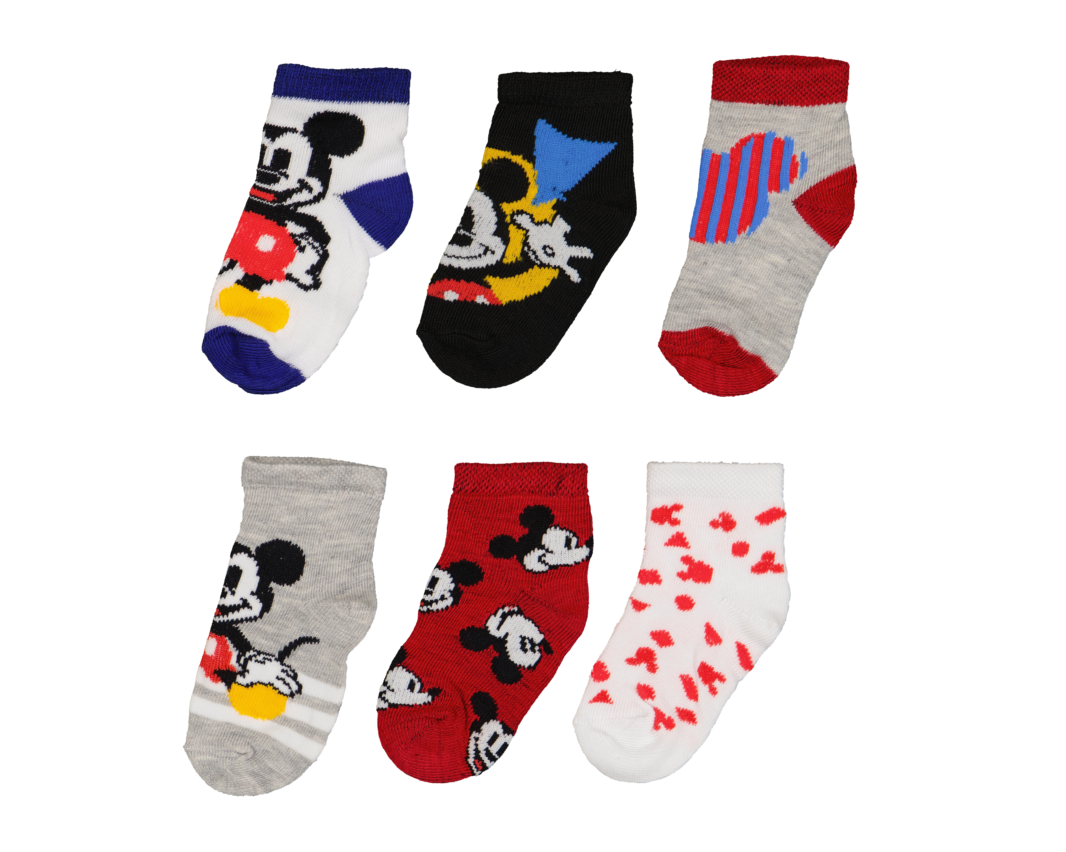 Foto 2 pulgar | Foto 1 | Calcetines para Bebé Niño Disney Mickey Mouse 6 Pares