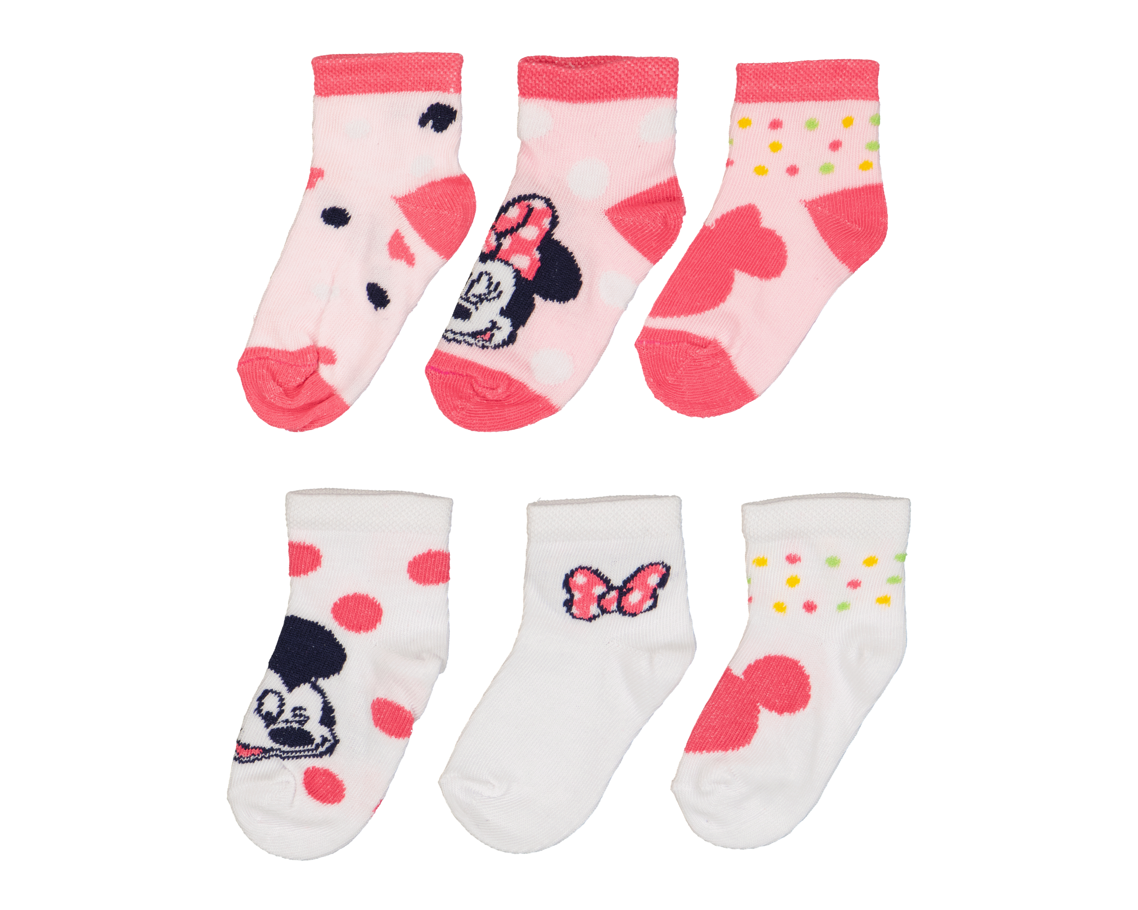 Foto 2 pulgar | Foto 1 | Calcetas Disney Minnie Mouse para Bebé Niña 6 Pares