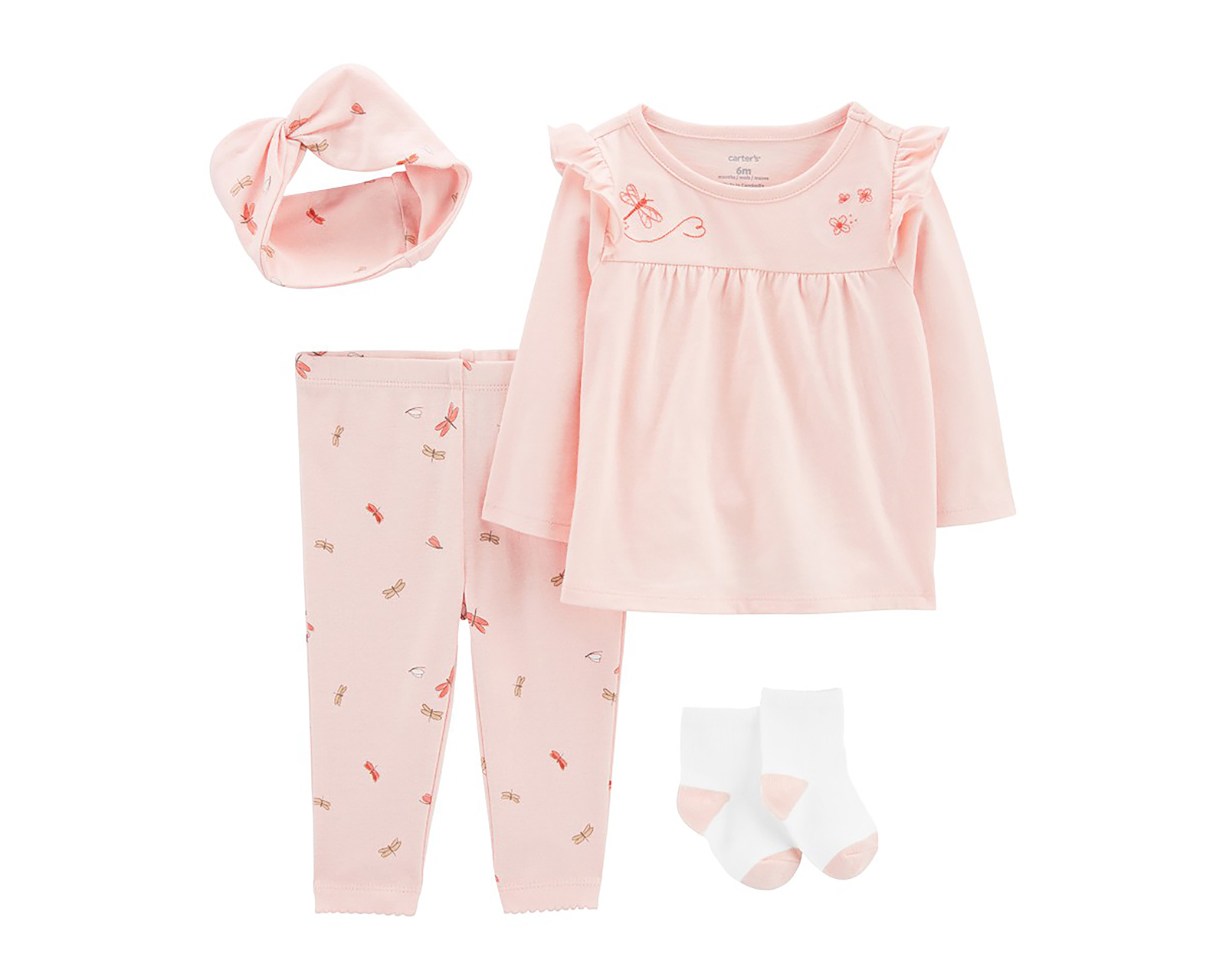 Conjunto de Algodón para Bebé Niña Carter's 4 Piezas