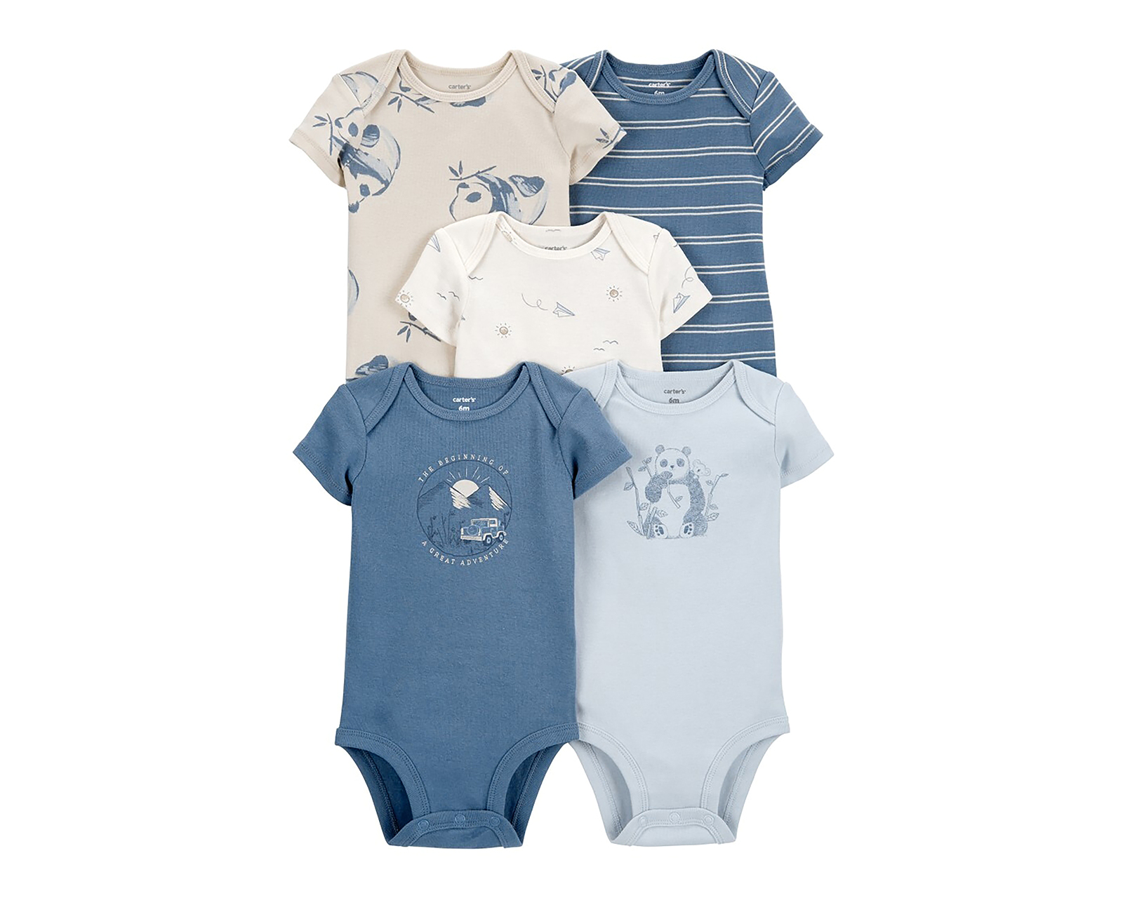 Pañalero para Bebé Niño Carter's de Algodón 5 Piezas