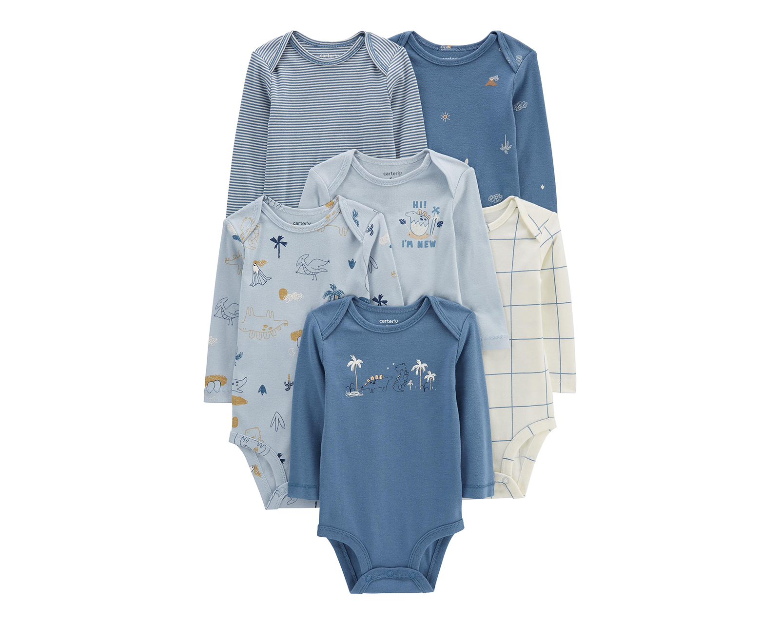 Pañalero para Bebé Niño Carter's de Algodón 6 Piezas