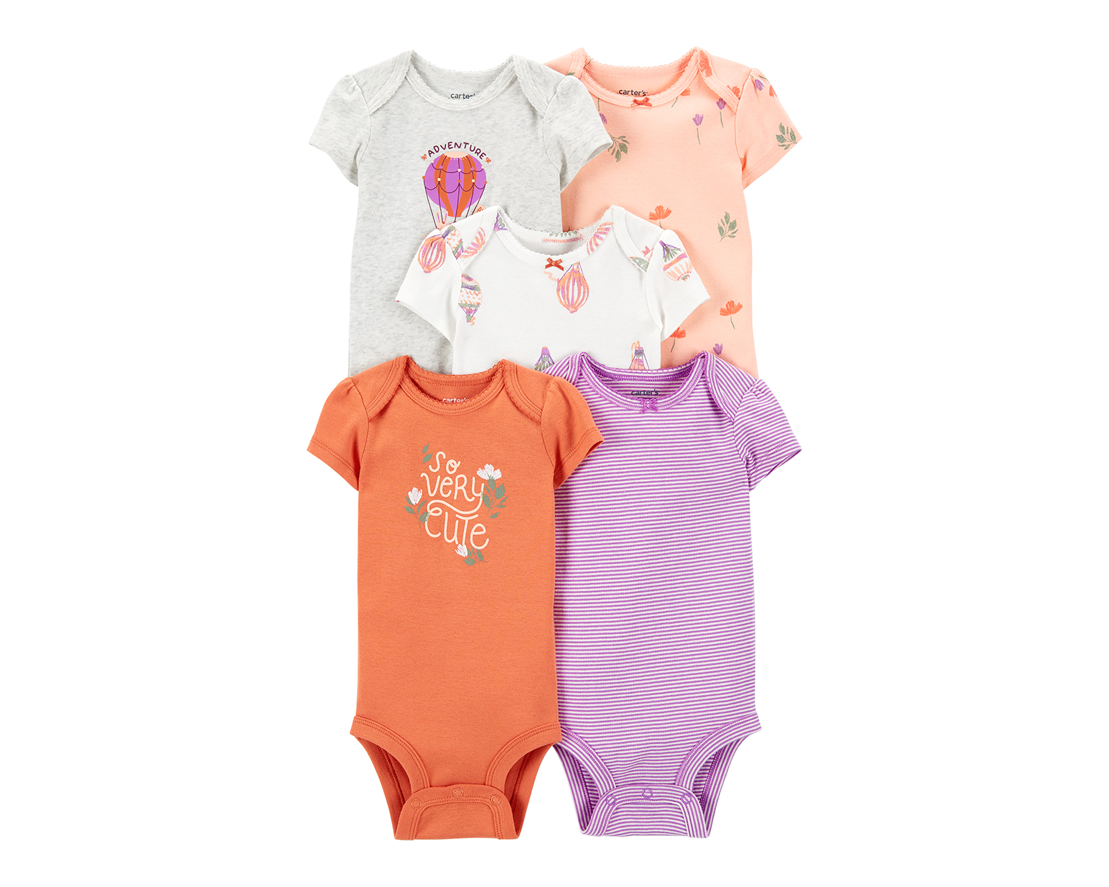 Foto 2 pulgar | Foto 1 | Pañalero para Bebé Niña Carter's de Algodón 5 Piezas