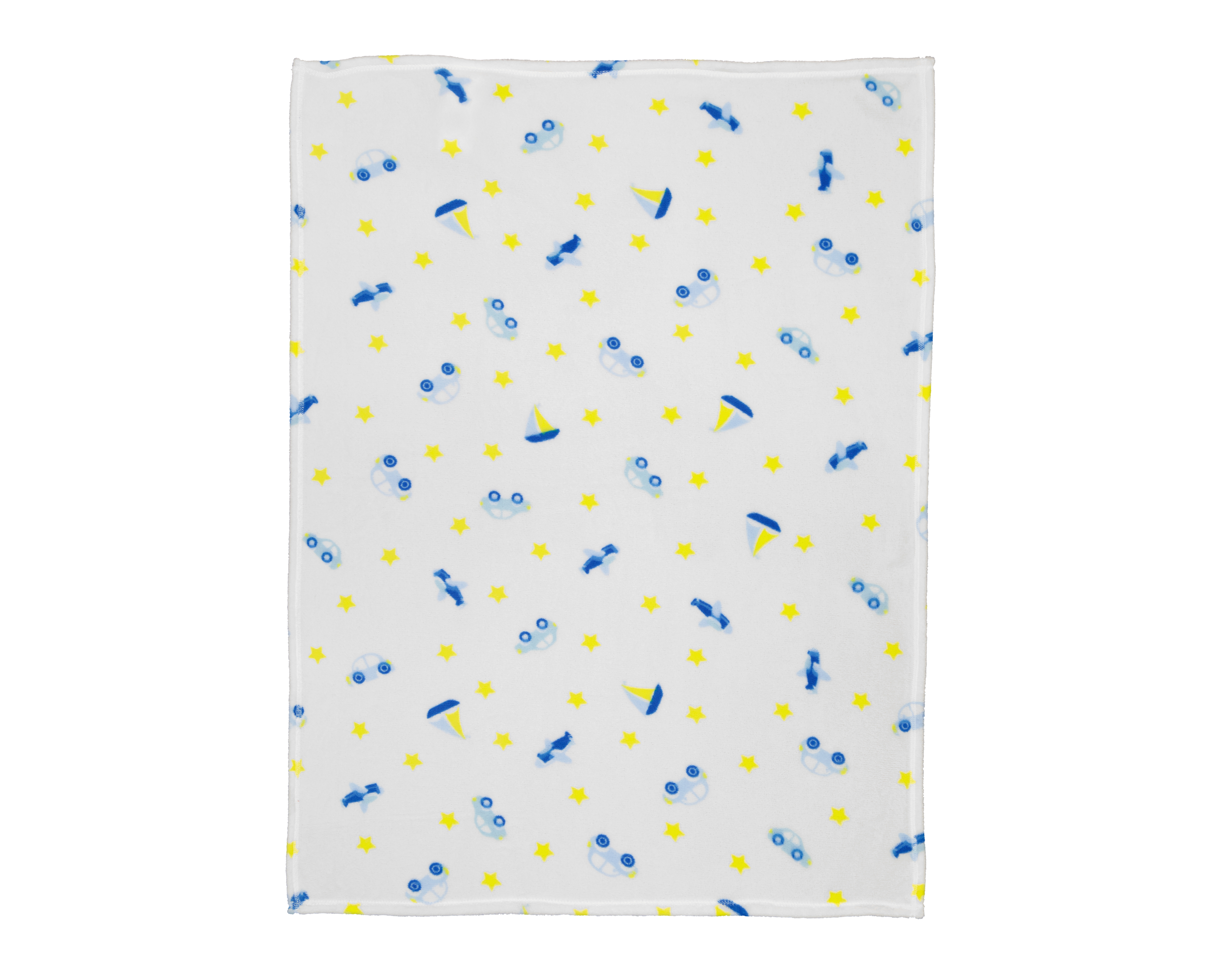 Cobertor para Cuna Baby Colors Carritos Blanco