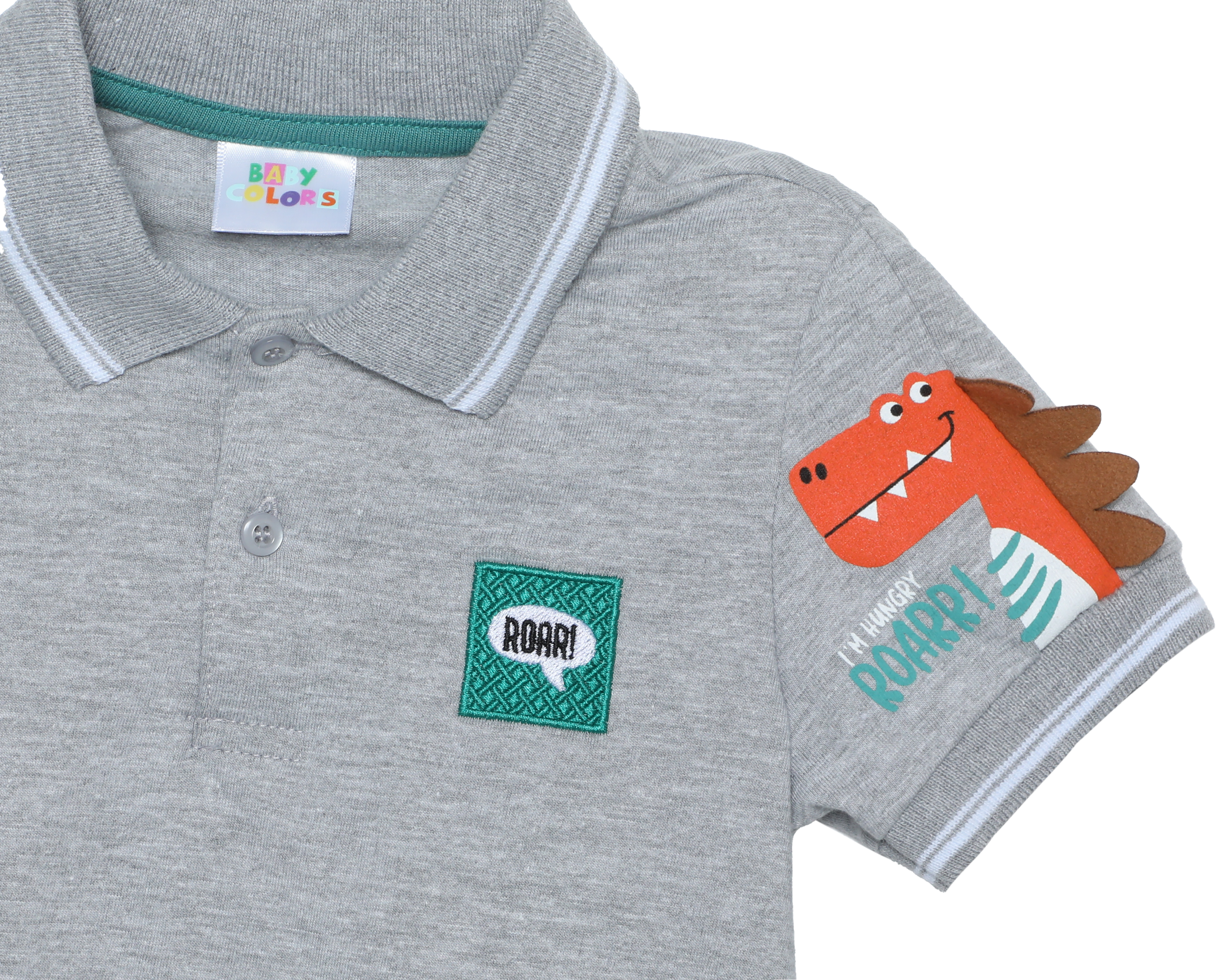 Foto 4 pulgar | Foto 3 | Playera Polo para Bebé Niño Baby Colors Gris