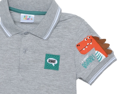 Foto 3 | Foto 3 | Playera Polo para Bebé Niño Baby Colors Gris