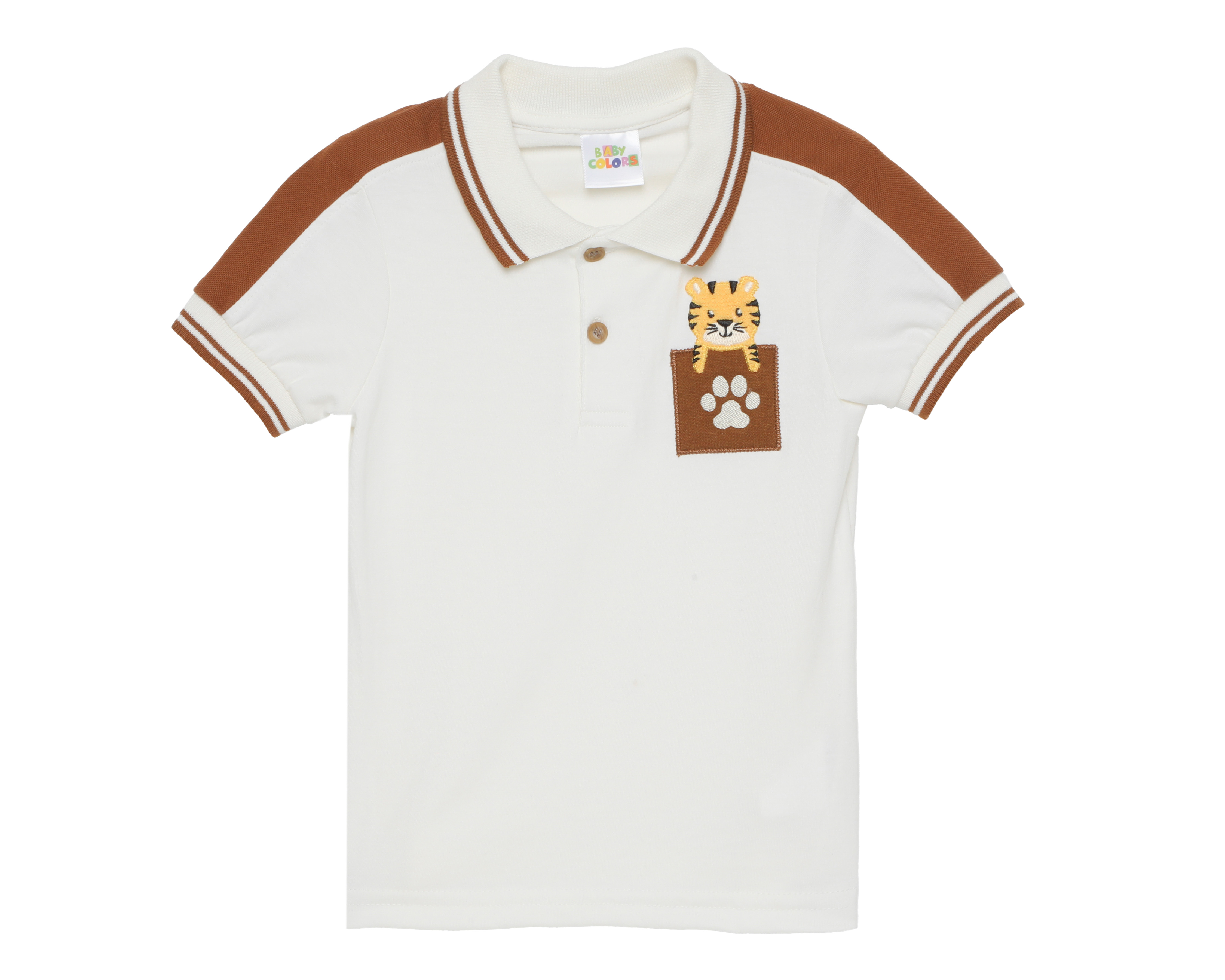 Foto 2 pulgar | Foto 1 | Playera Polo para Bebé Niño Baby Colors Hueso