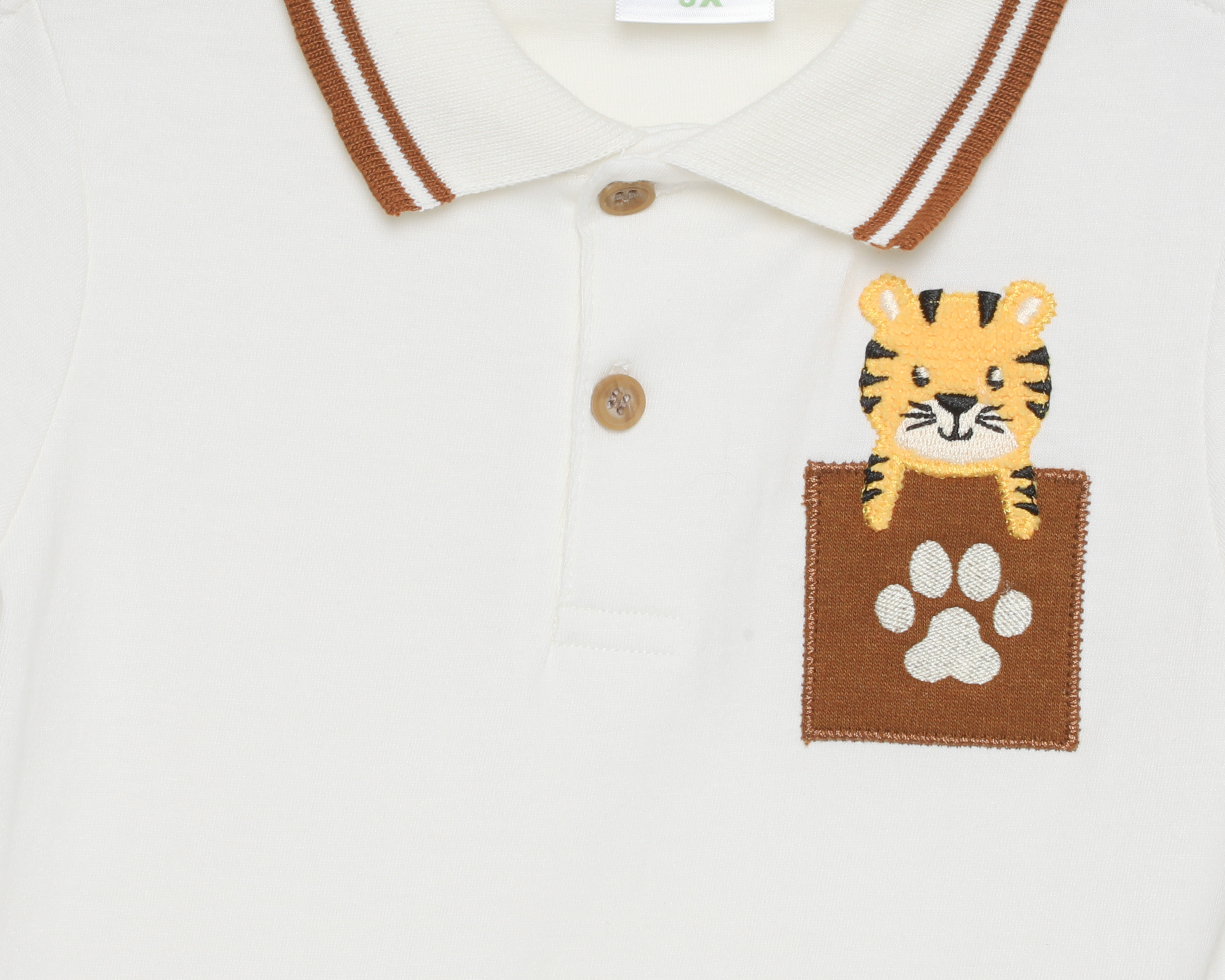 Foto 3 | Foto 3 | Playera Polo para Bebé Niño Baby Colors Hueso