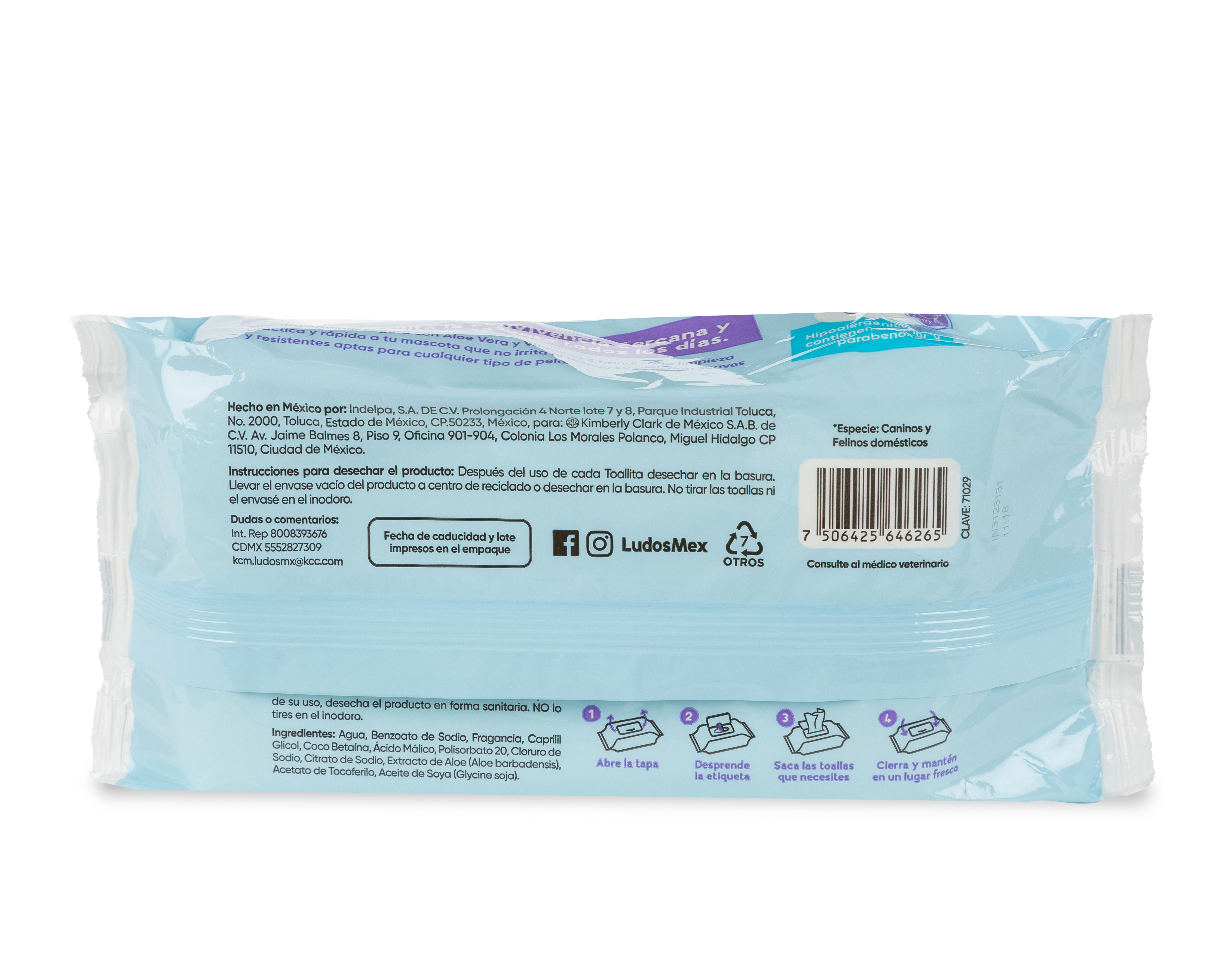 Foto 2 | Foto 2 | Toallas Húmedas Ludos para Perros y Gatos 80 Piezas