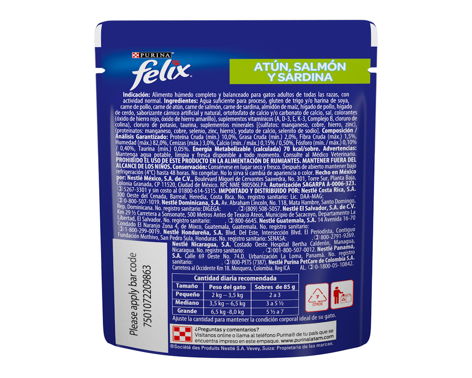 Foto 3 pulgar | Foto 2 | Alimento para Gato Purina Felix Adulto 85 g
