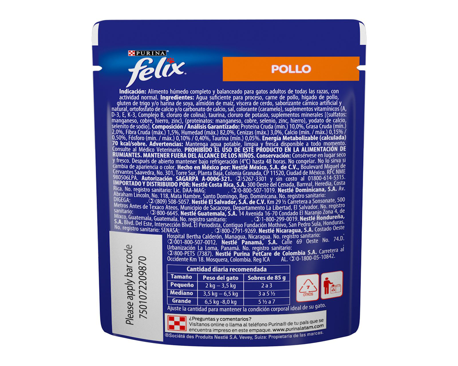Foto 3 pulgar | Foto 2 | Alimento para Gato Purina Felix Adulto 85 g