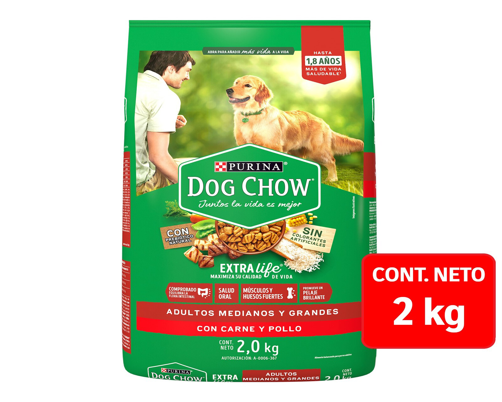 Foto 2 pulgar | Foto 1 | Alimento para Perro Purina Dog Chow Adulto 2 kg