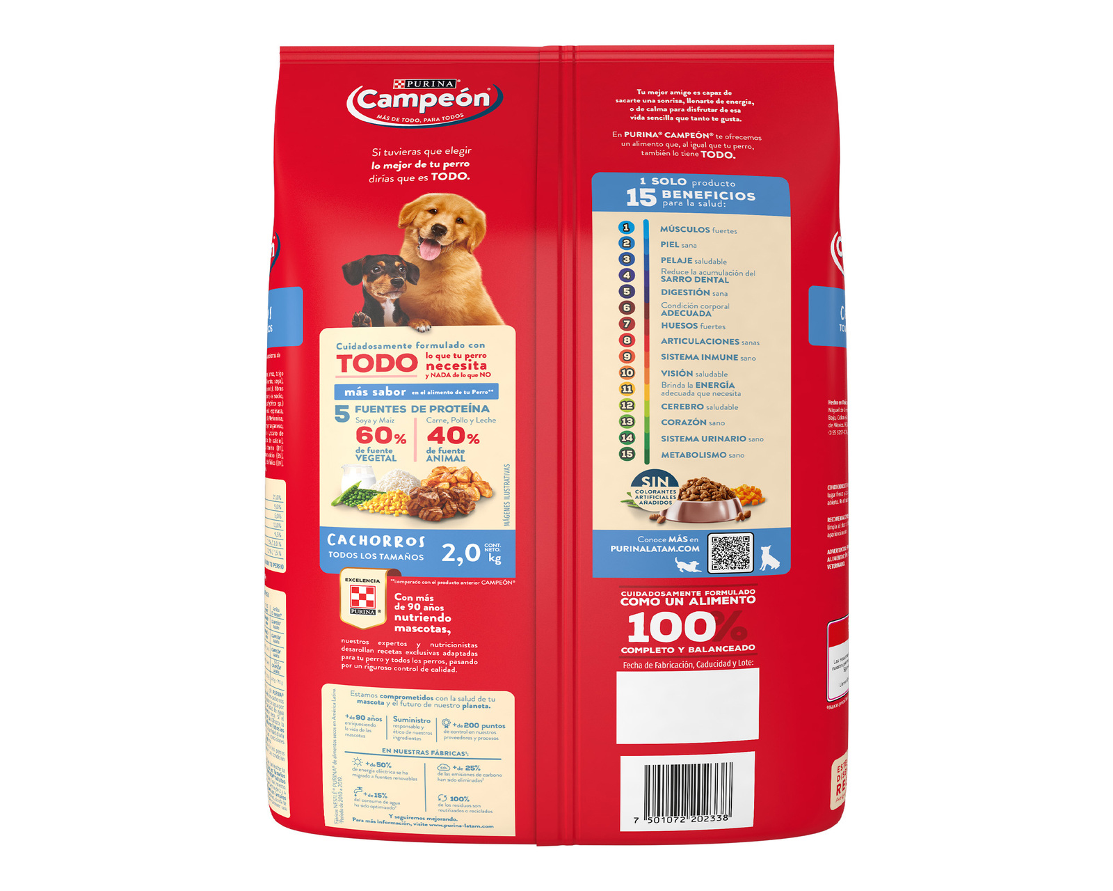 Foto 3 pulgar | Foto 2 | Alimento para Perro Purina Campeón Cachorro 2 kg
