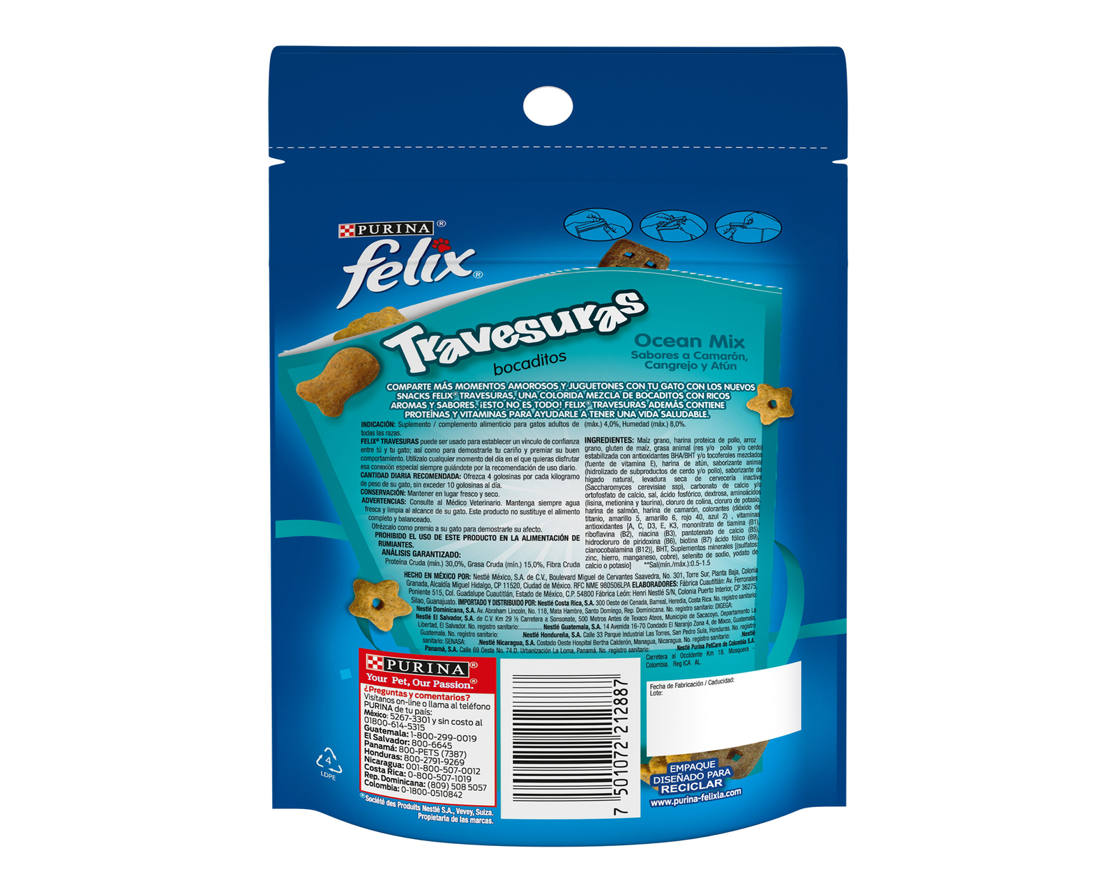 Foto 3 pulgar | Foto 2 | Snack para Gato Purina Felix Travesuras 59.5 g