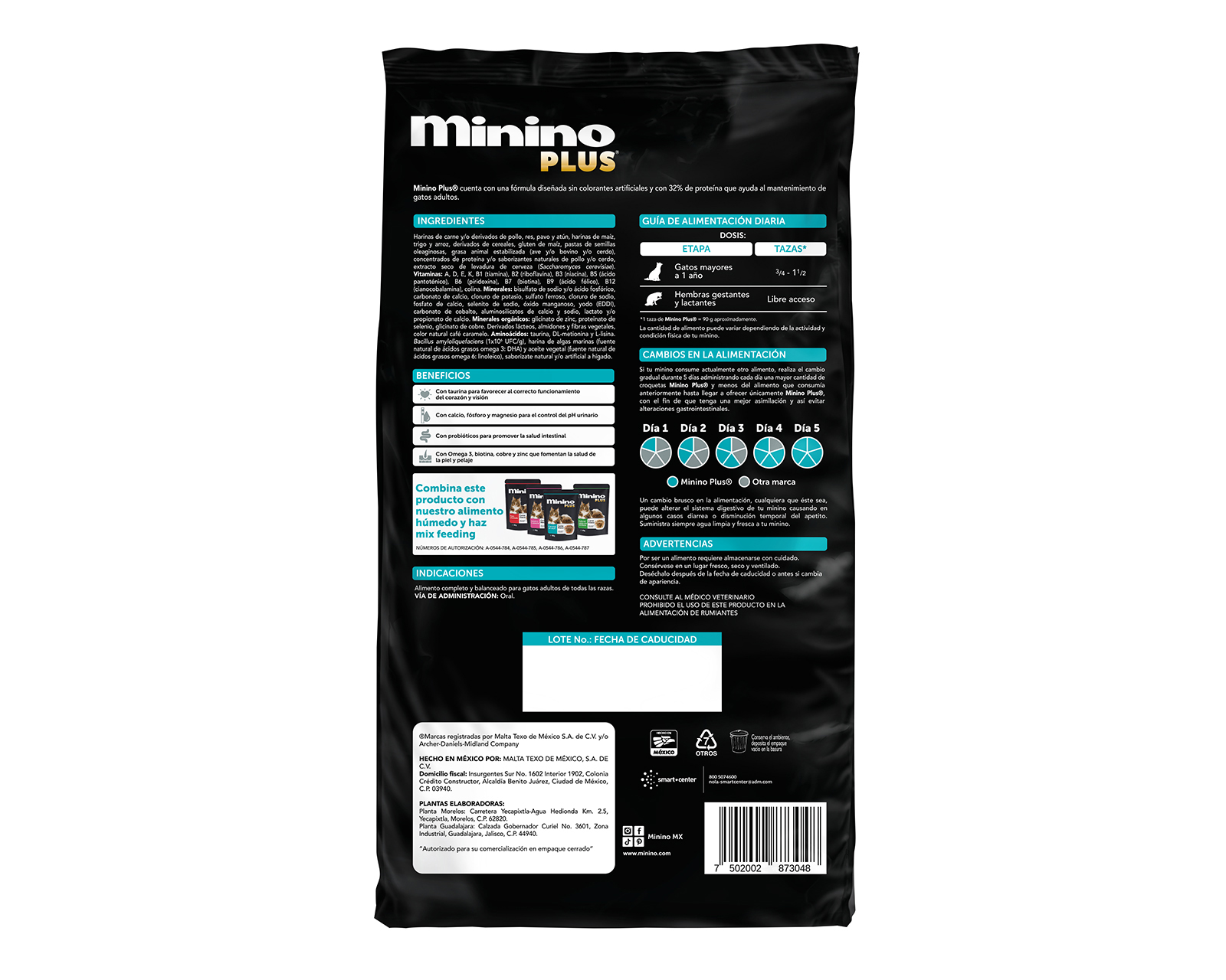 Foto 3 pulgar | Foto 2 | Alimento para Gato Minino Plus Adulto 10 kg