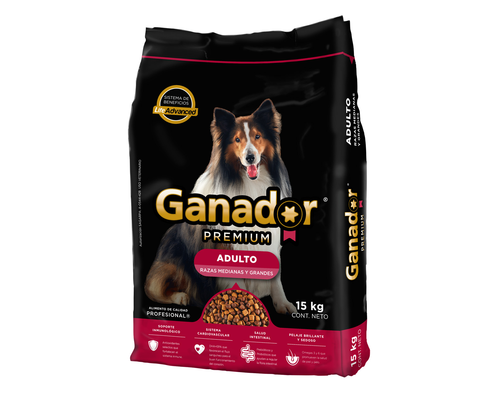 Foto 4 pulgar | Foto 3 | Alimento para Perro Ganador Premium Adulto Razas Medianas y Grandes 15 kg
