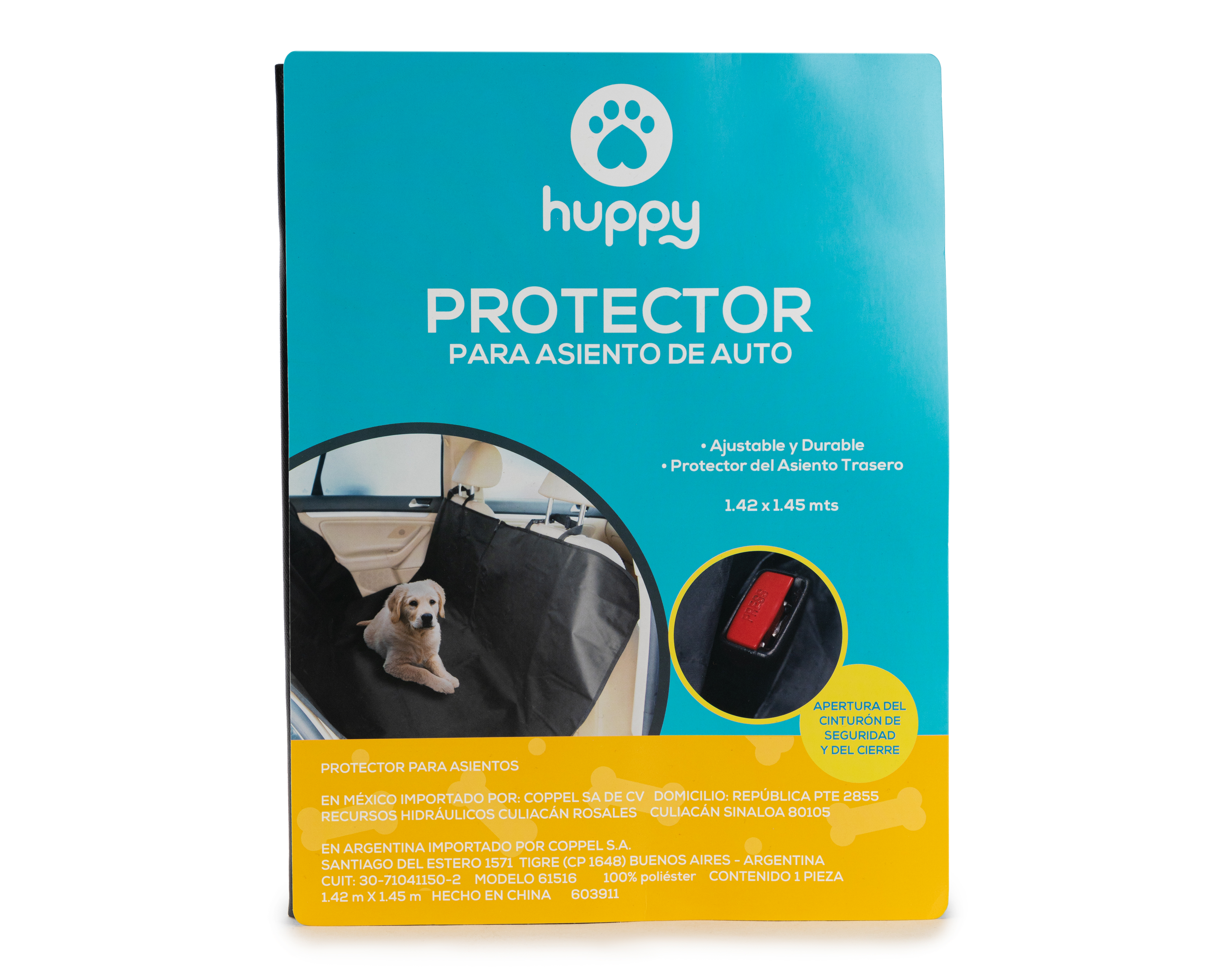 Foto 2 pulgar | Foto 1 | Protector para Asiento de Auto para Perro Huppy