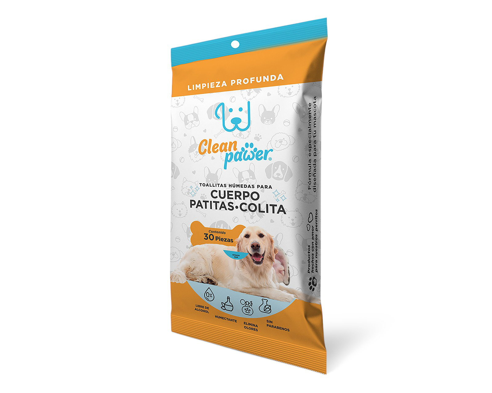 Foto 3 | Foto 3 | Toallitas Húmedas para Mascota Clean Pawer Cuerpo Patitas y Colita 30 Piezas