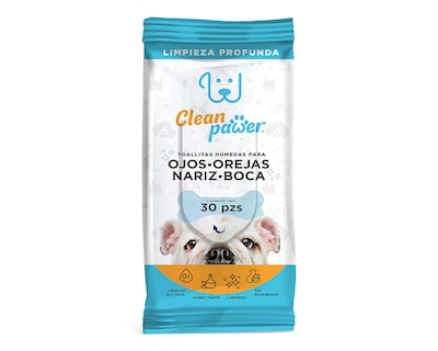 Foto 1 | Foto 1 | Toallitas Húmedas para Mascota Clean Pawer Ojos Orejas Nariz y Boca 30 Piezas
