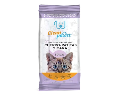 Foto 1 | Foto 1 | Toallitas Húmedas para Mascota Clean Pawer Cuerpo Patitas y Cara 30 Piezas