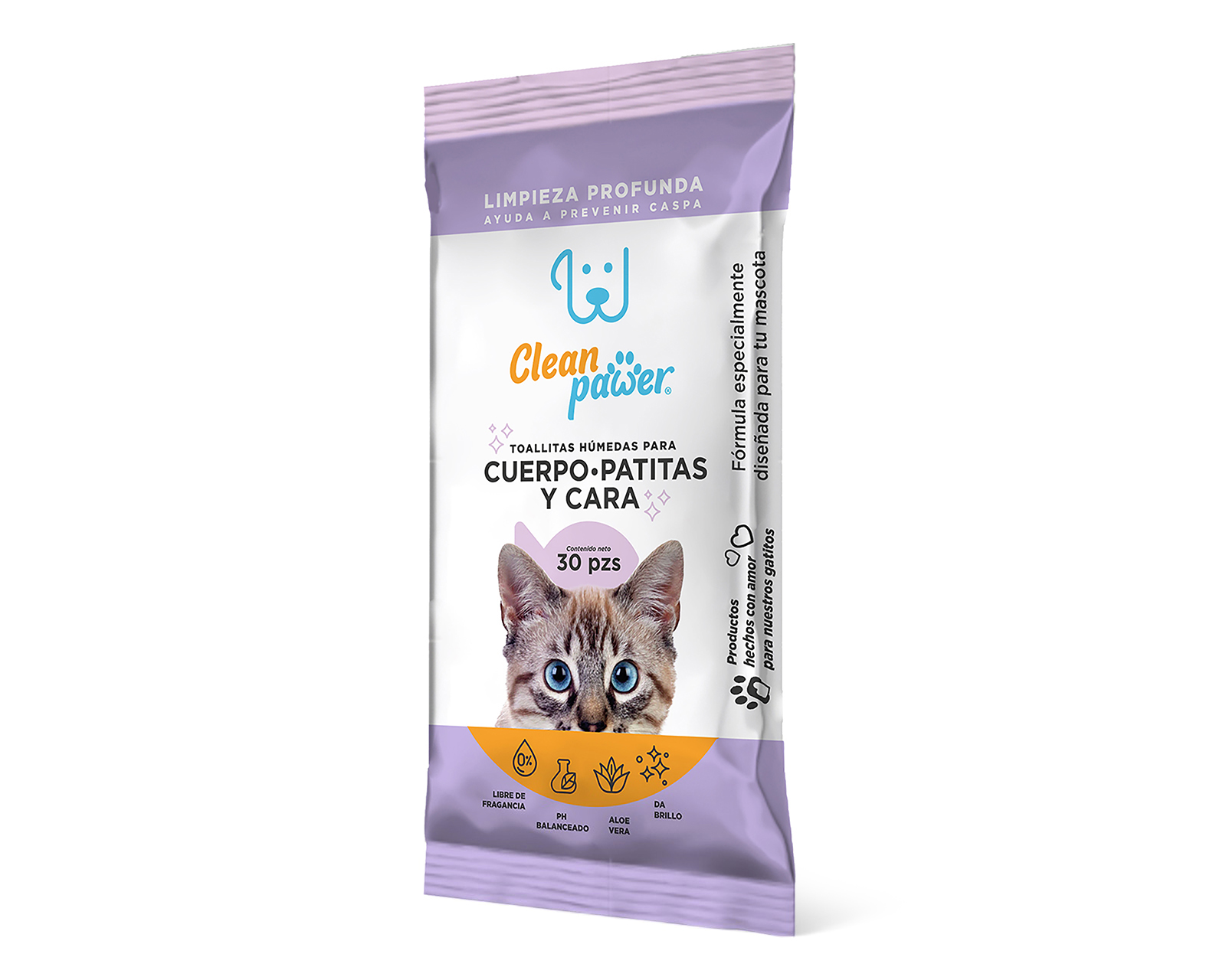 Foto 4 pulgar | Foto 3 | Toallitas Húmedas para Mascota Clean Pawer Cuerpo Patitas y Cara 30 Piezas