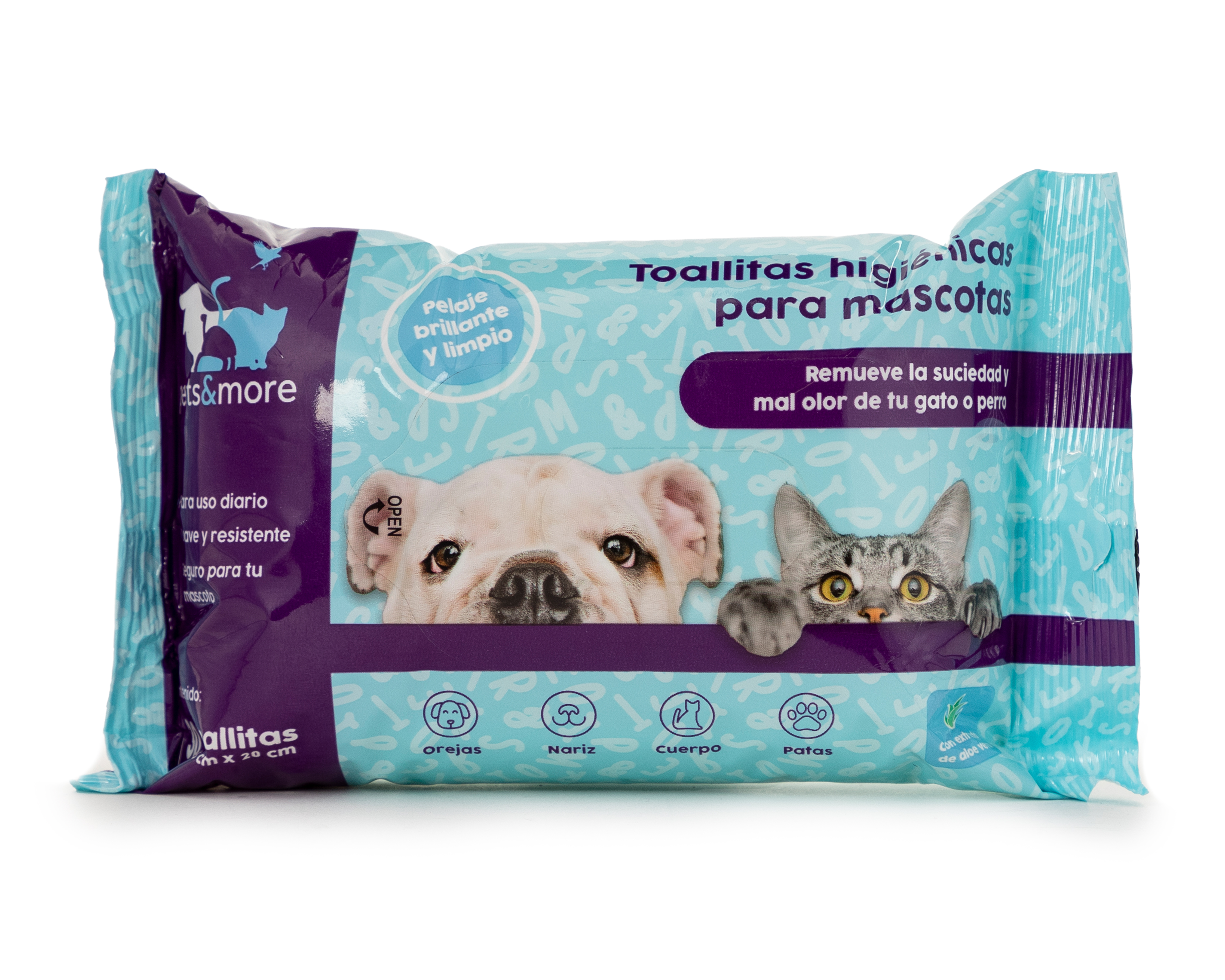 Foto 2 pulgar | Foto 1 | Toallitas Húmedas para Mascota Pets & More Orejas Nariz Cuerpo y Patas 30 Piezas