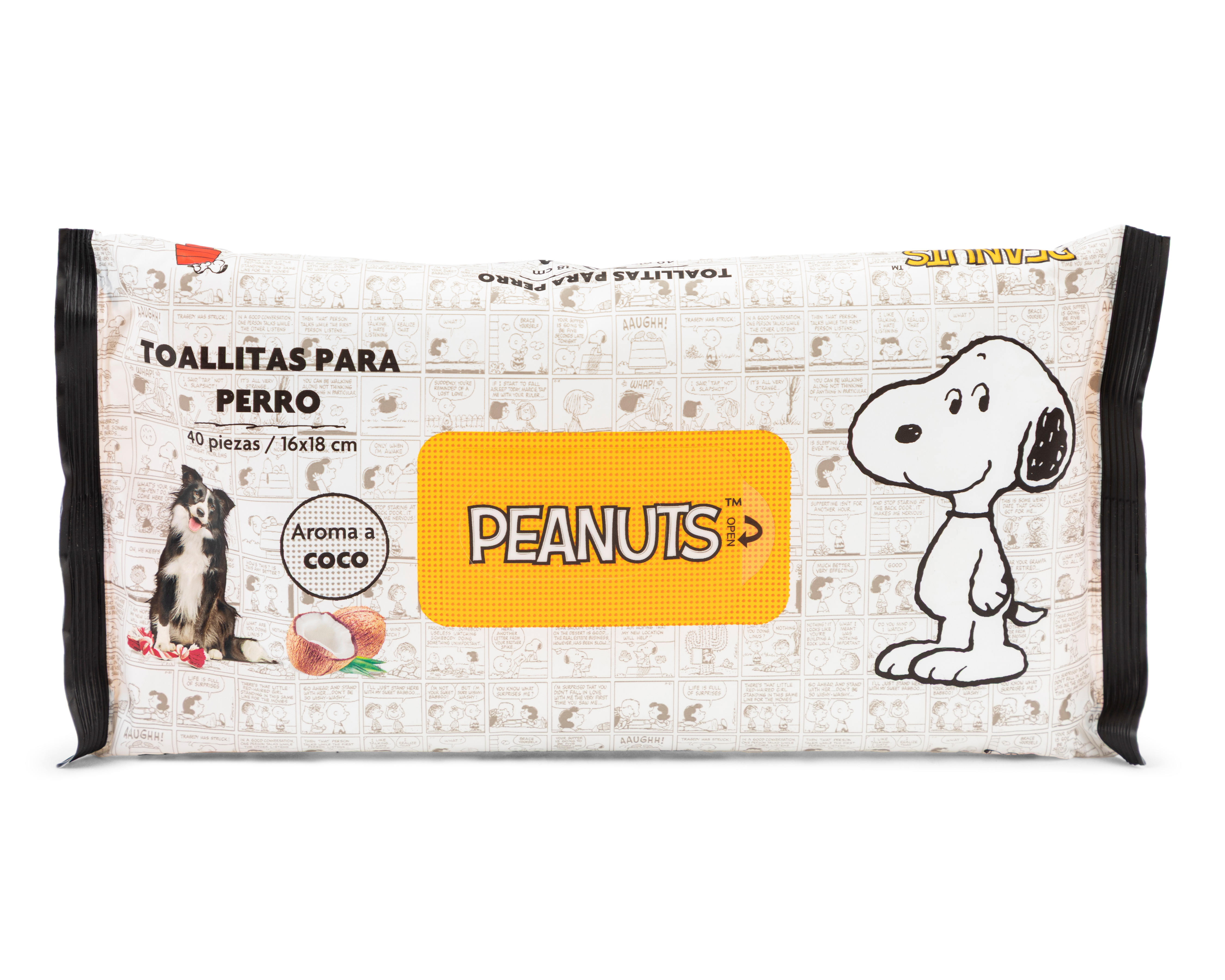 Foto 2 pulgar | Foto 1 | Toallitas Húmedas Peanuts para Perro 40 Piezas
