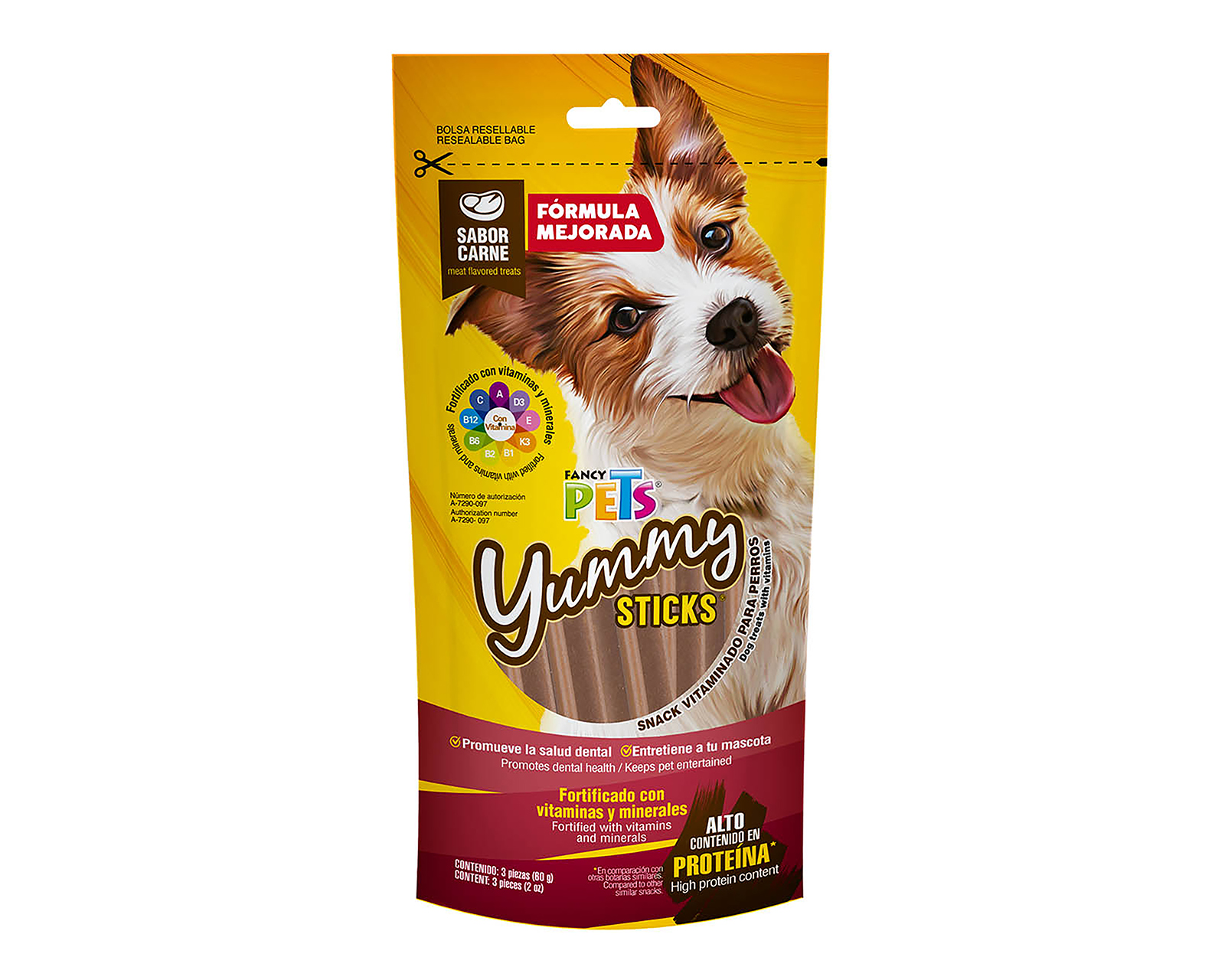 Foto 2 pulgar | Foto 1 | Snack Yummy Sticks para Perro Fancy Pets 60 g