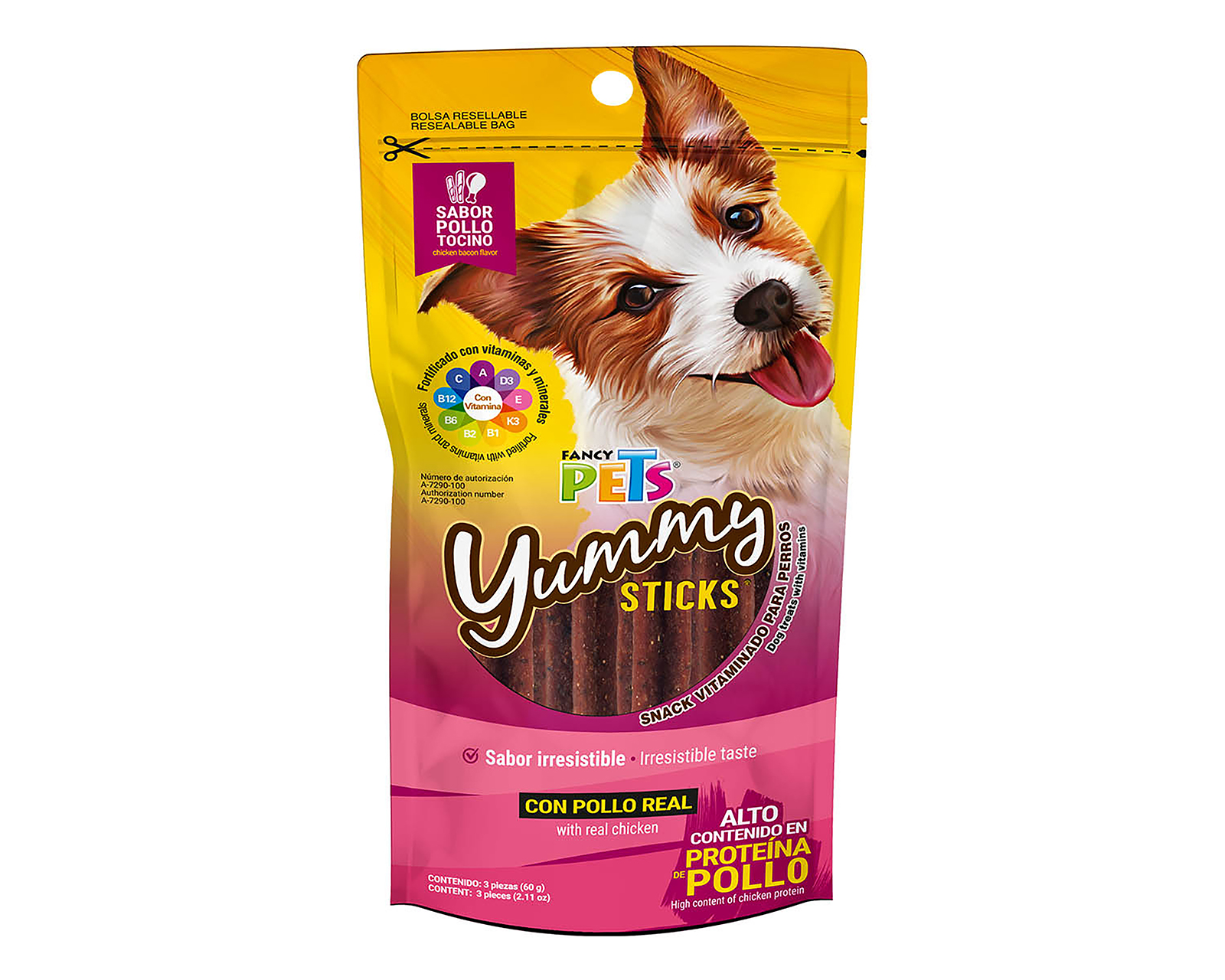 Foto 2 pulgar | Foto 1 | Snack Yummy Sticks para Perro Fancy Pets 60 g