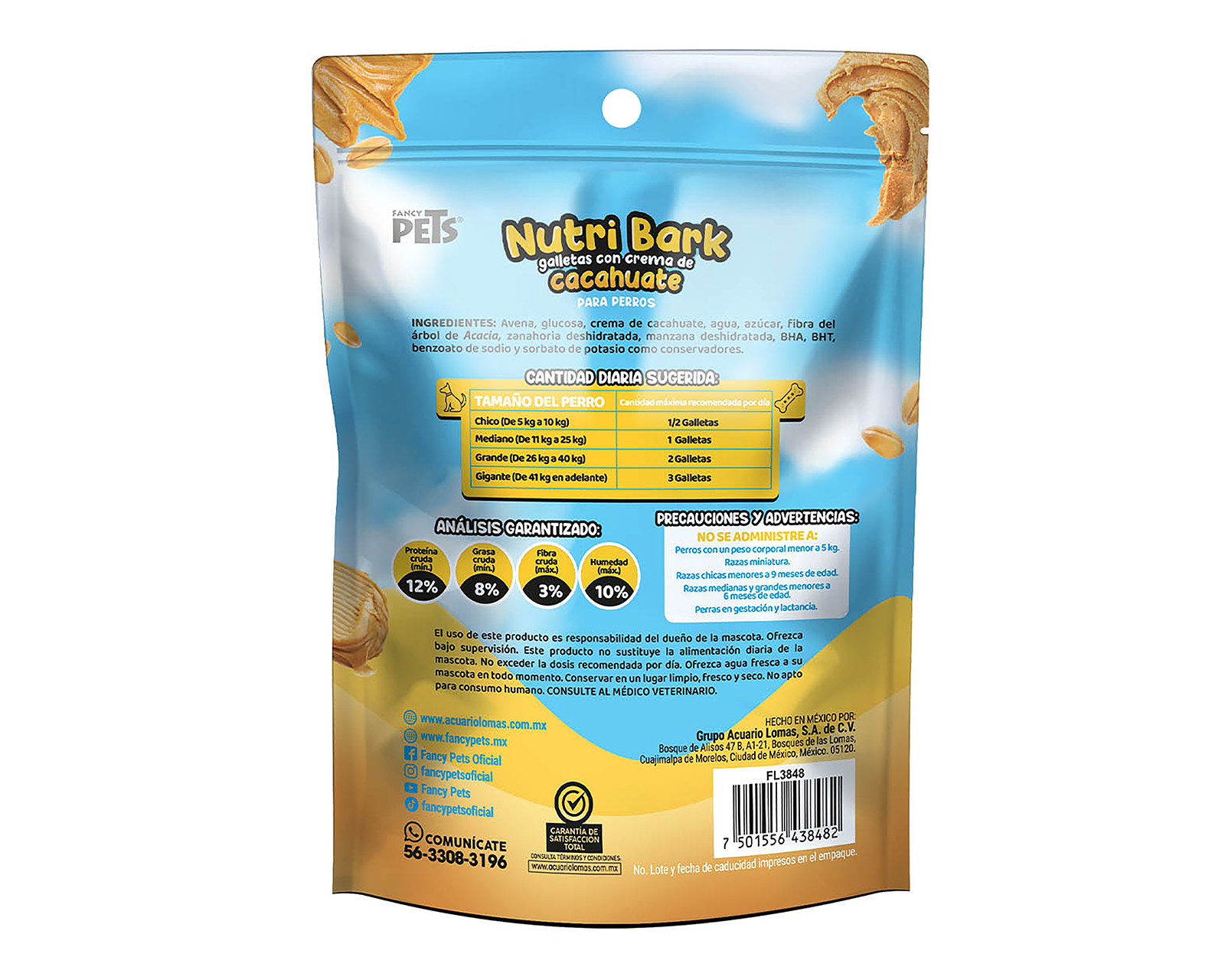 Foto 3 pulgar | Foto 2 | Snack Nutri Bark para Perro Fancy Pets 130 g