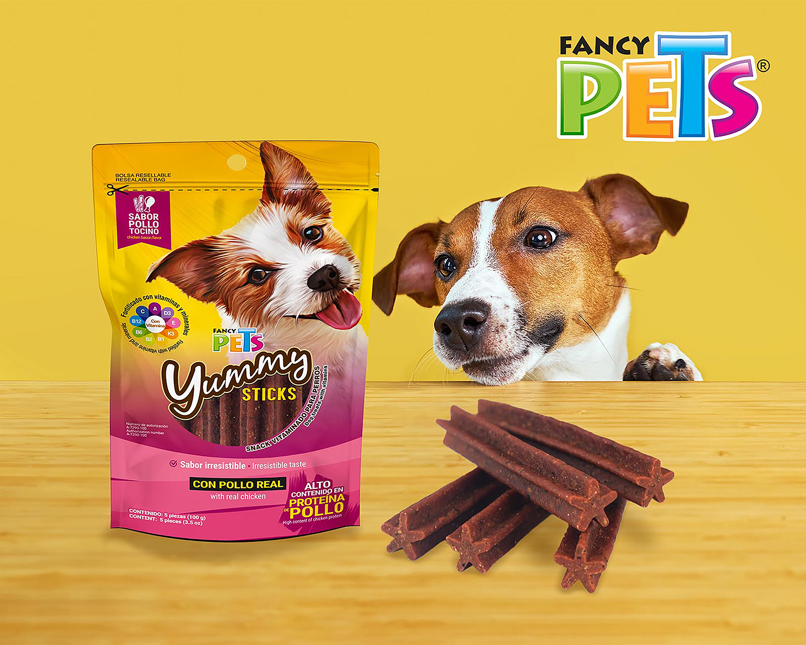Foto 5 pulgar | Foto 4 | Snack Yummy Sticks para Perro Fancy Pets 100 g
