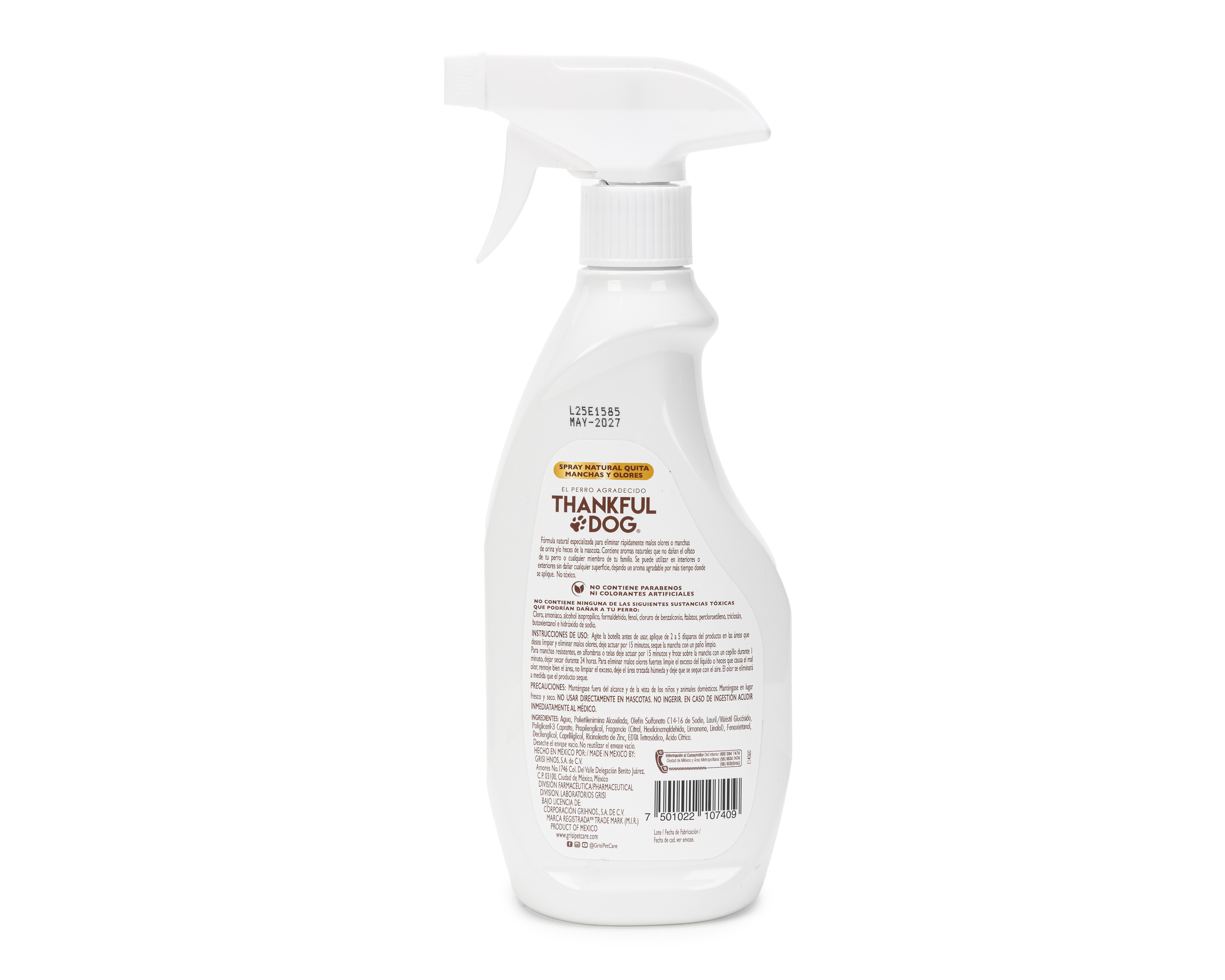 Foto 3 pulgar | Foto 2 | Spray Eliminador de Manchas y Olores Grisi Thankful Dog 490 ml