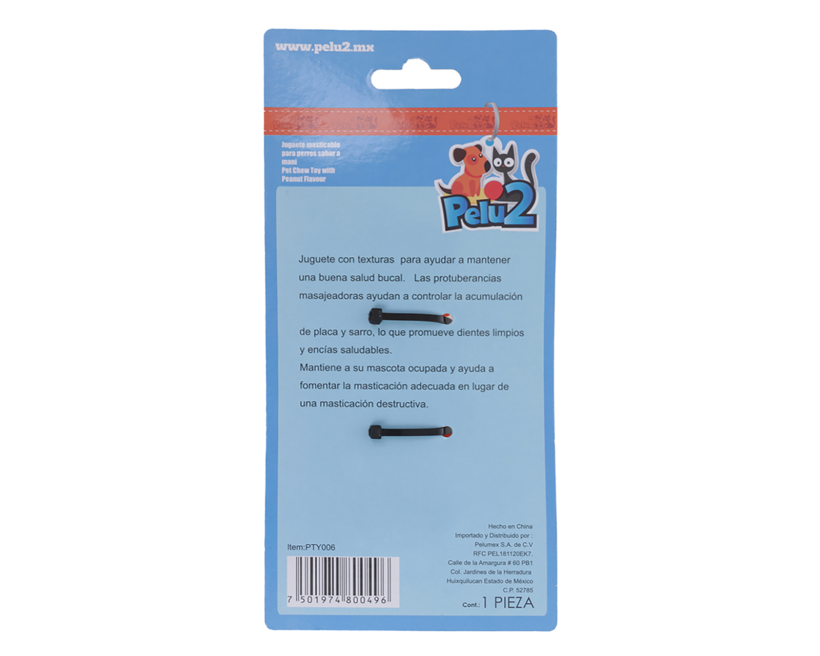 Foto 5 pulgar | Foto 4 | Juguete Masticable para Perro Pelu2 con Sabor a Maní