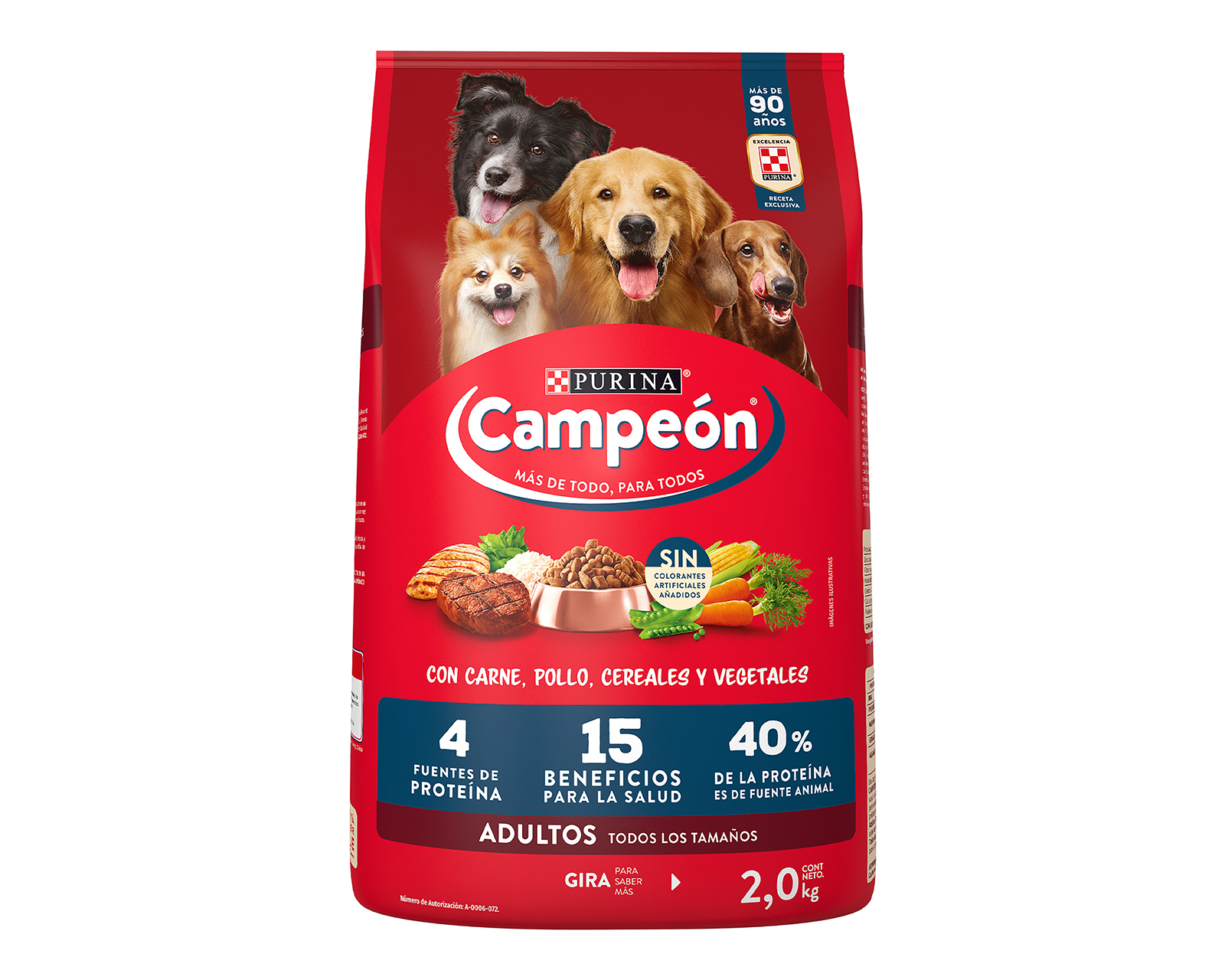 Foto 2 pulgar | Foto 1 | Alimento para Perro Purina Campeón Adulto 2 Kg