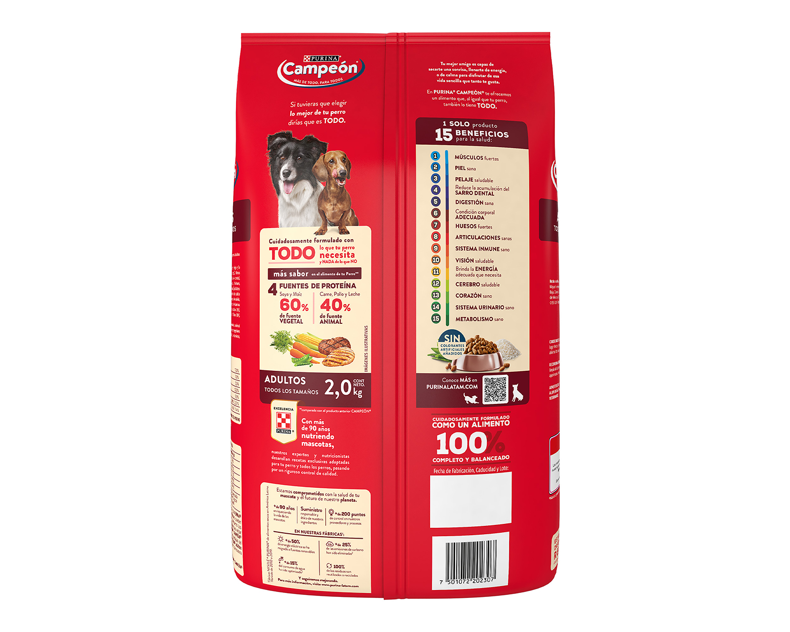 Foto 4 pulgar | Foto 3 | Alimento para Perro Purina Campeón Adulto 2 Kg