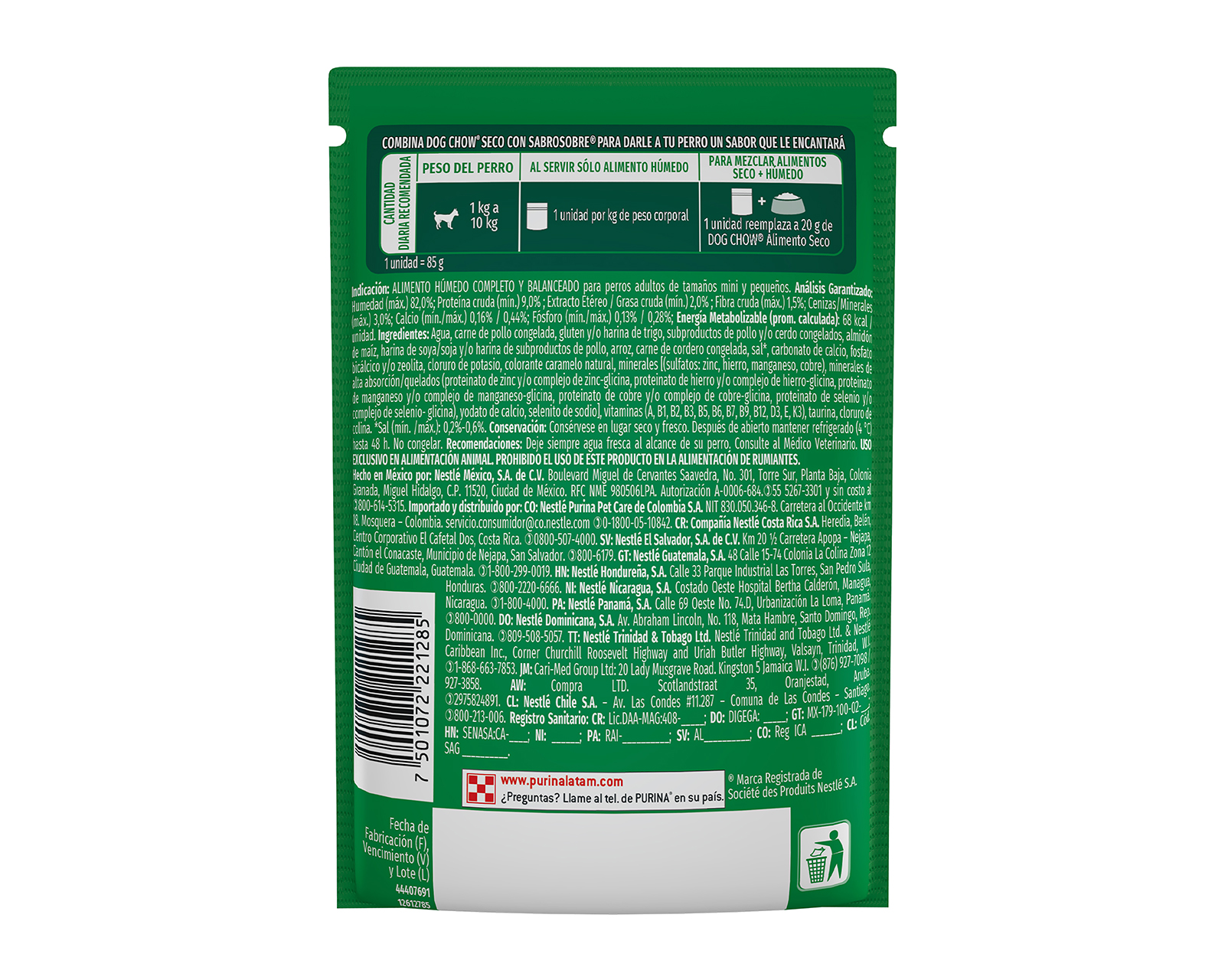 Foto 5 pulgar | Foto 4 | Alimento para Perro Purina Dog Chow Raza Mini y Pequeña 85 g