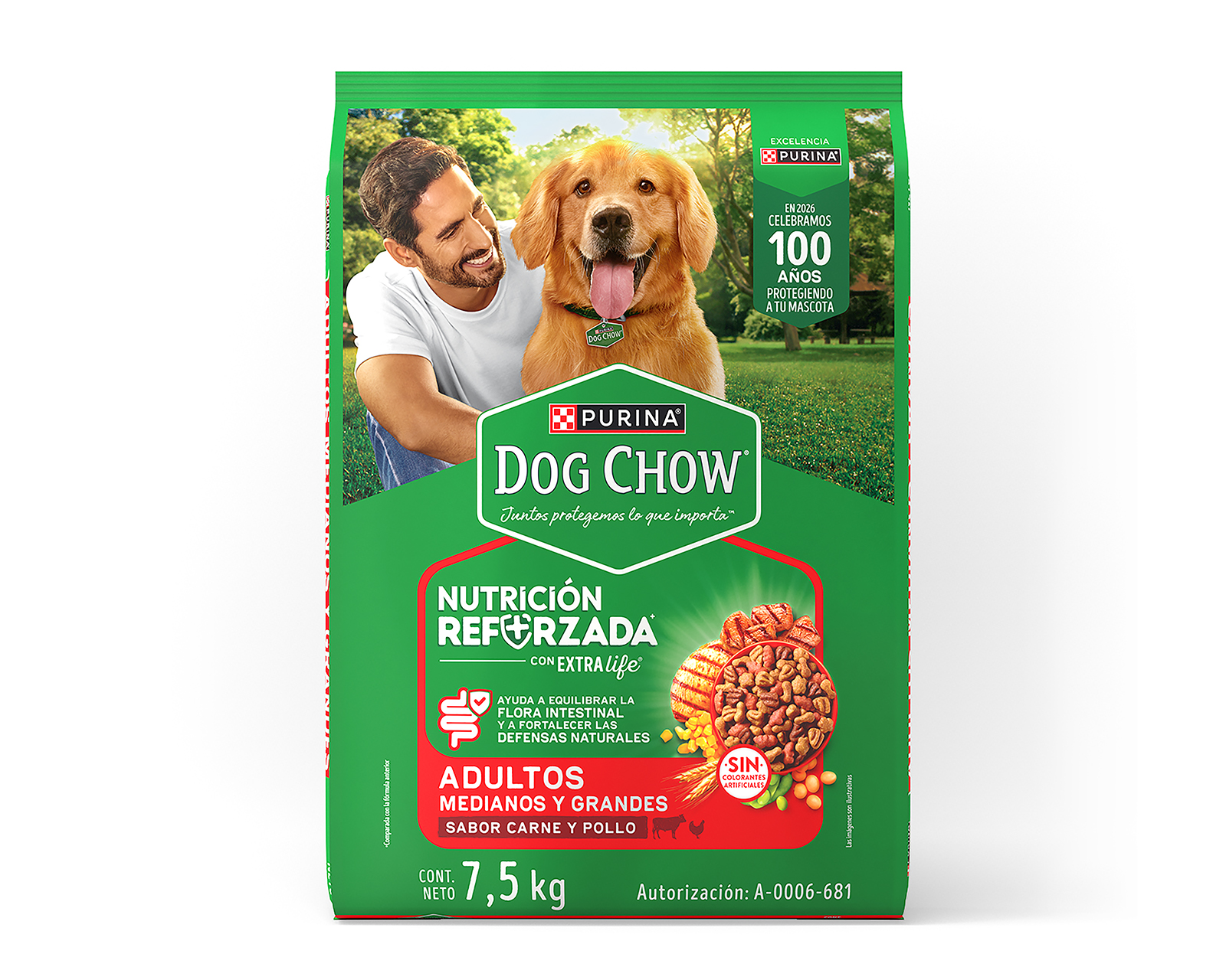 Foto 2 pulgar | Foto 1 | Alimento para Perro Purina Dog Chow Raza Mediana y Grande 7.5 kg