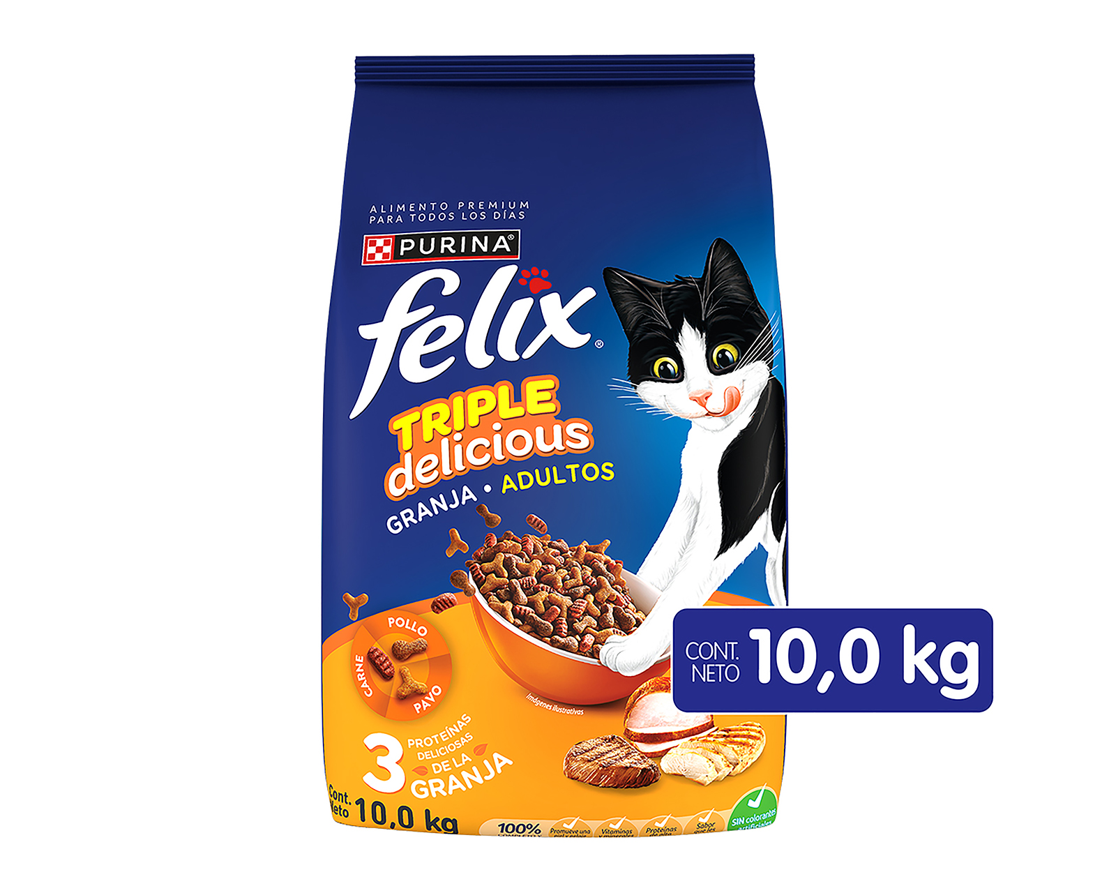 Foto 2 pulgar | Foto 1 | Alimento para Gatos Félix Adultos 10 kg
