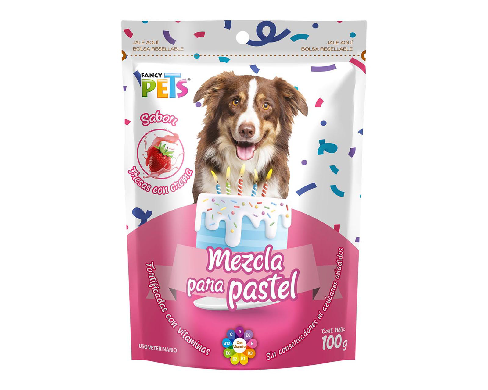 Foto 2 pulgar | Foto 1 | Mezcla para Pastel Fresas con Crema para Mascotas Fancy Pets 100 g