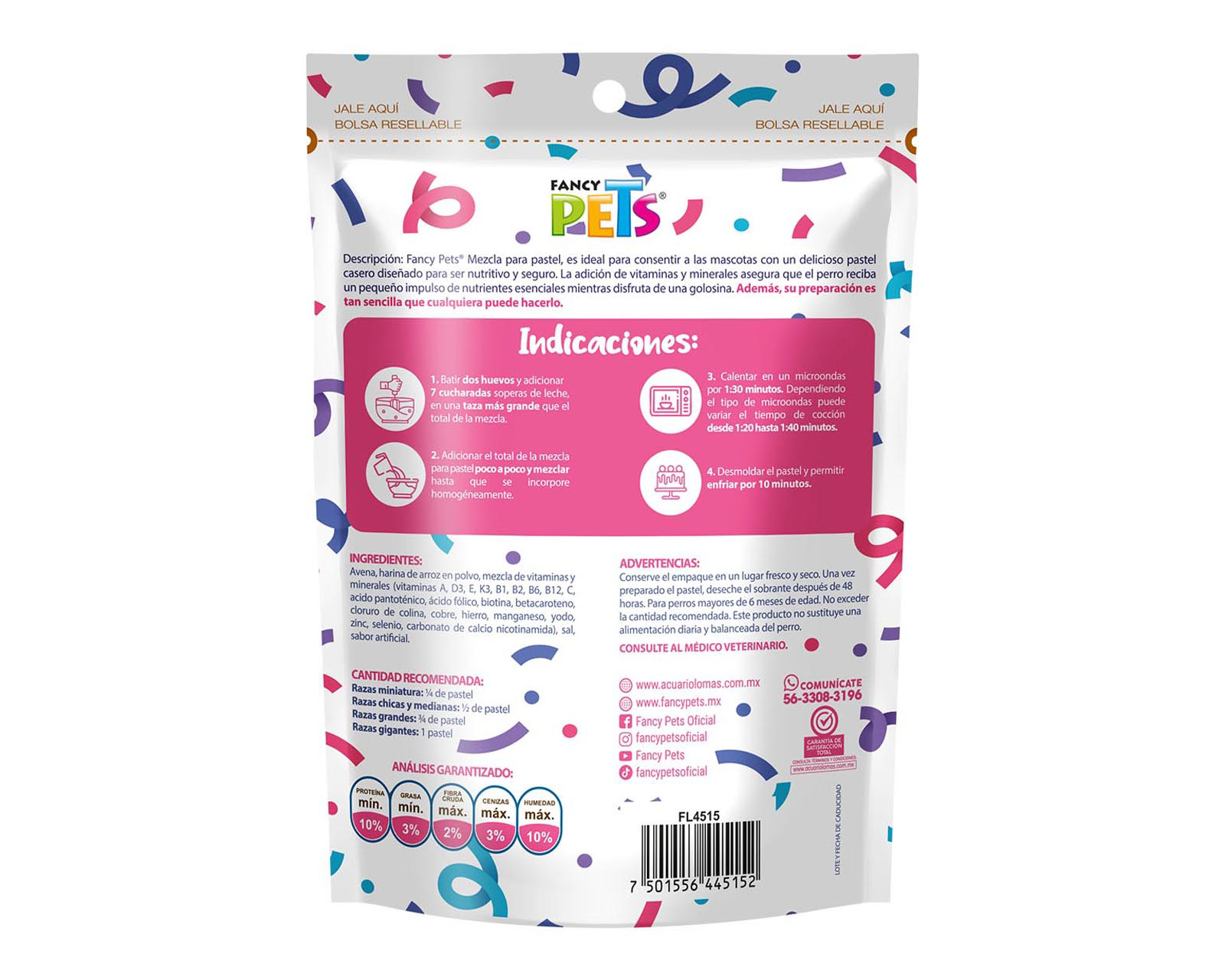 Foto 3 pulgar | Foto 2 | Mezcla para Pastel Fresas con Crema para Mascotas Fancy Pets 100 g